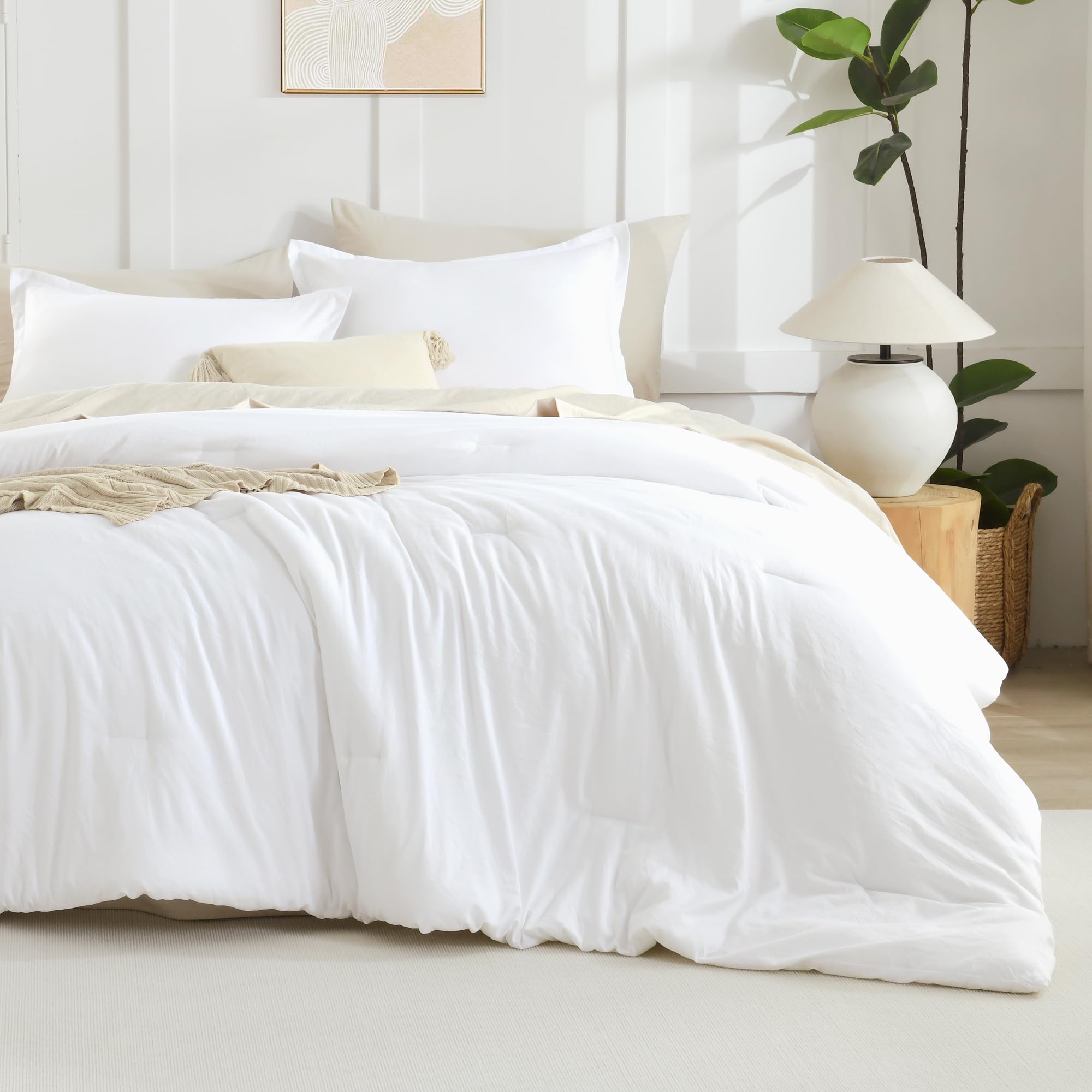 Foto 2 | Edredón California King con Fundas de Almohada Litanika Blanco 3 Piezas - Venta Internacional