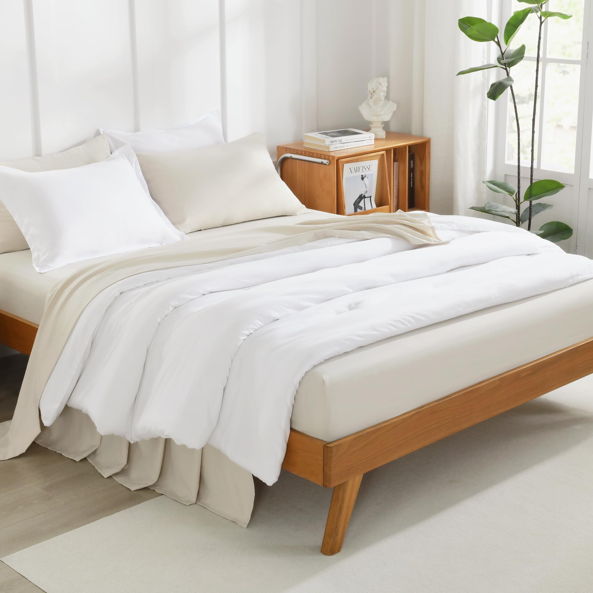 Foto 6 | Edredón California King con Fundas de Almohada Litanika Blanco 3 Piezas - Venta Internacional