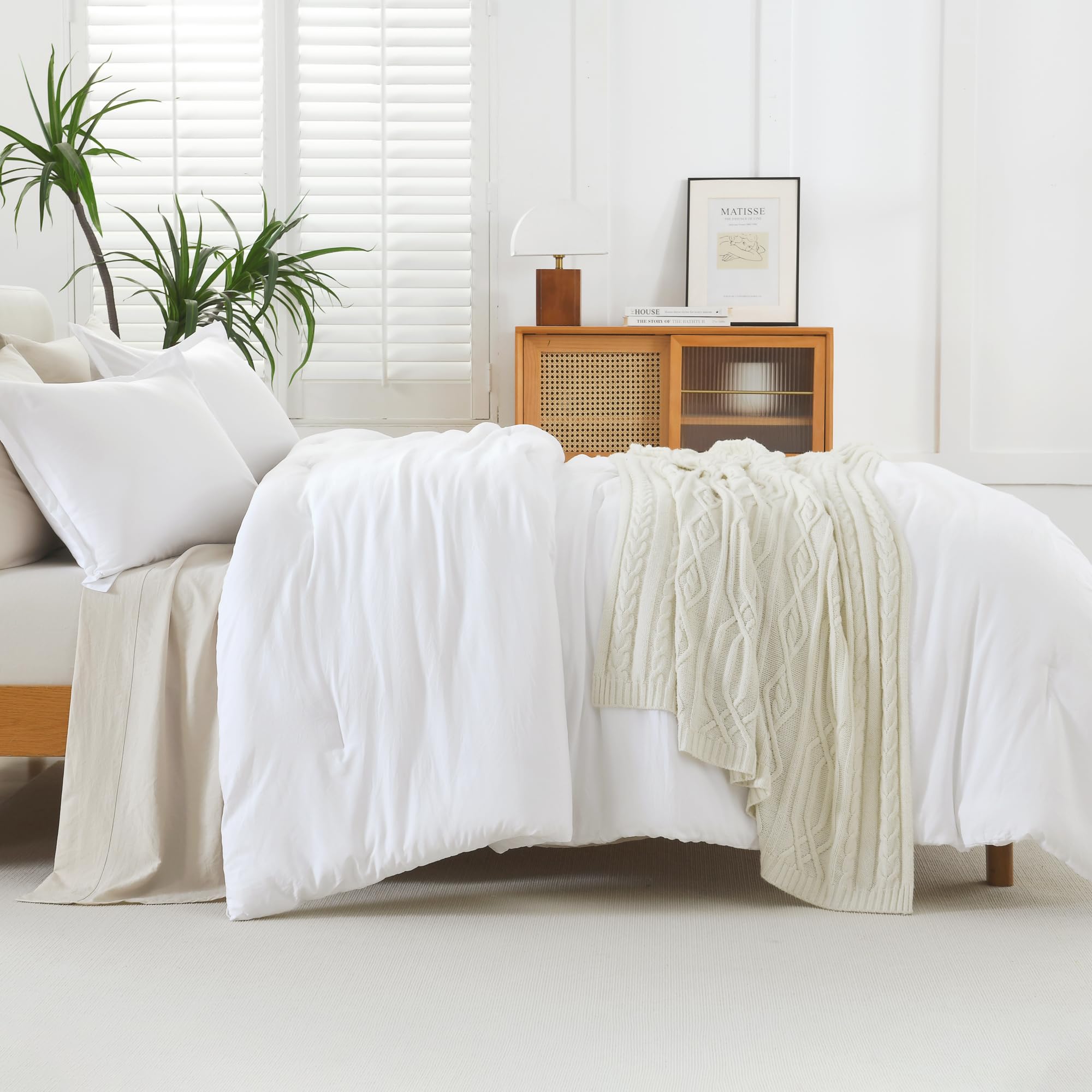Foto 7 | Edredón California King con Fundas de Almohada Litanika Blanco 3 Piezas - Venta Internacional