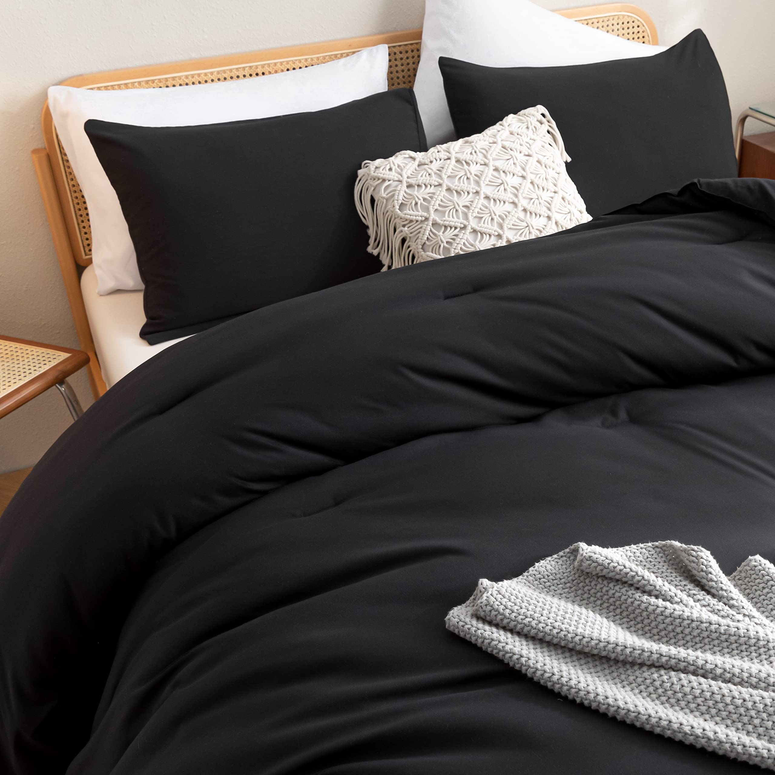 Foto 2 pulgar | Edredón California King con Fundas de Almohada Rosgonia Negro 3 Piezas - Venta Internacional