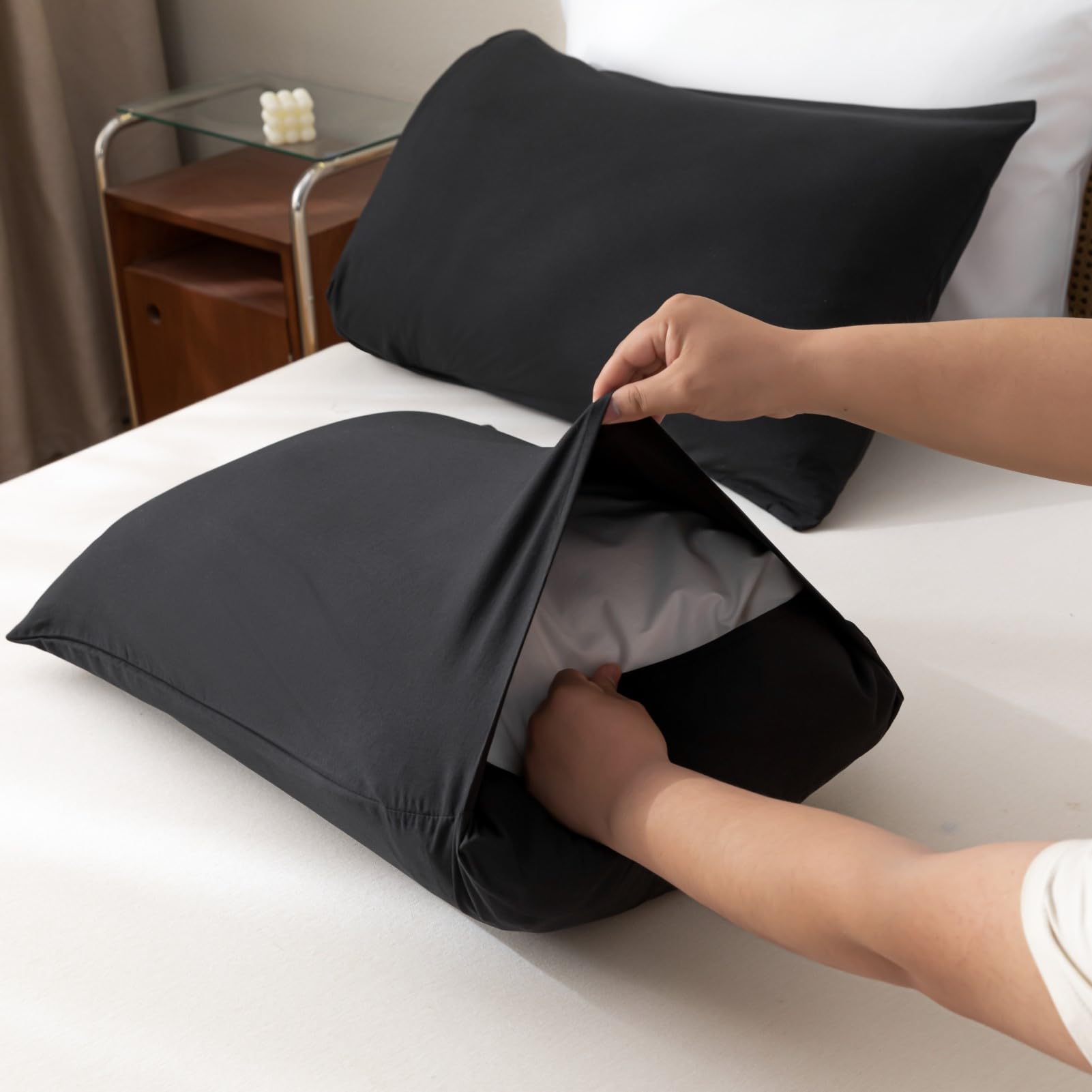 Foto 8 pulgar | Edredón California King con Fundas de Almohada Rosgonia Negro 3 Piezas - Venta Internacional