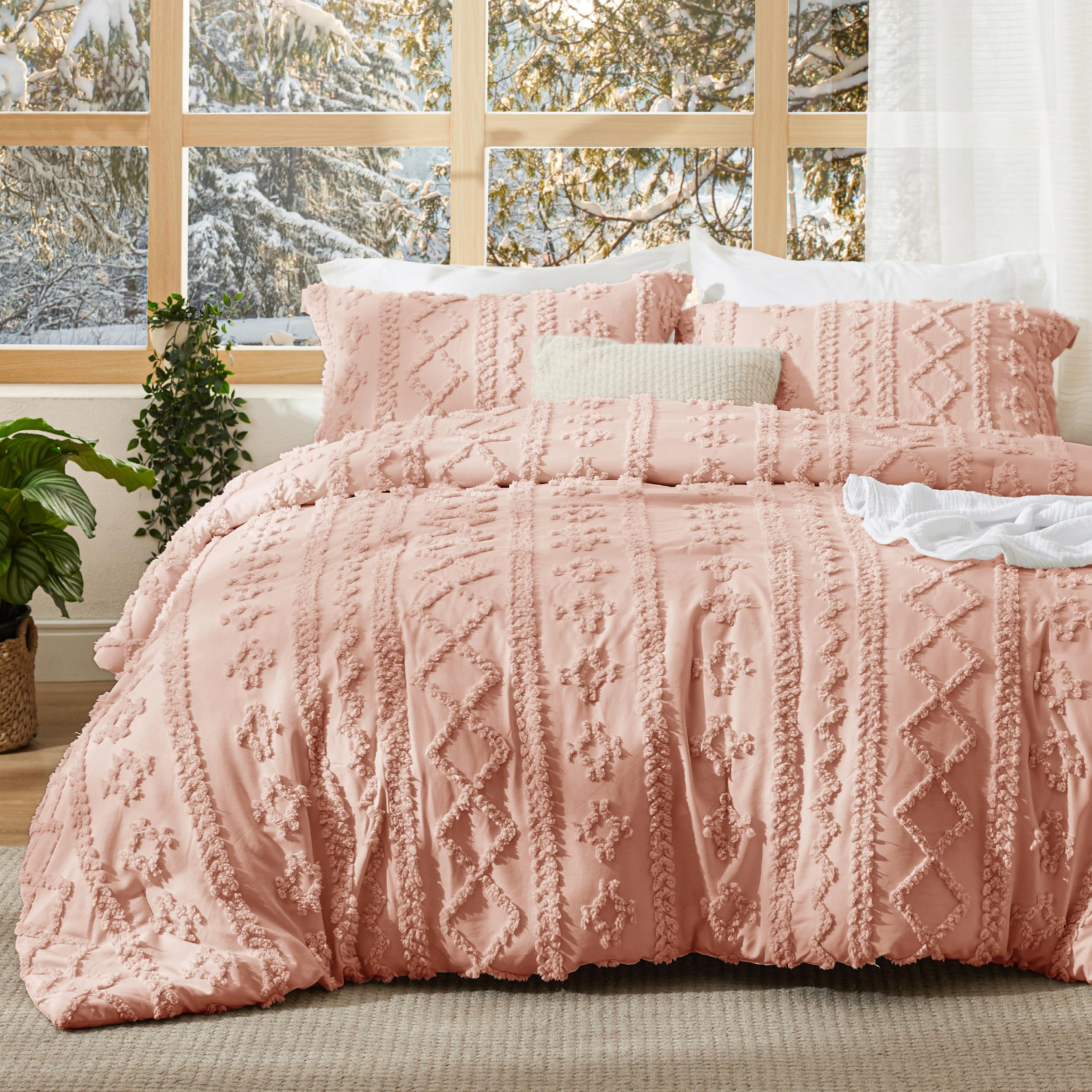 Foto 1 | Juego de Edredón Queen Bedsure Rosa 3 Piezas - Venta Internacional