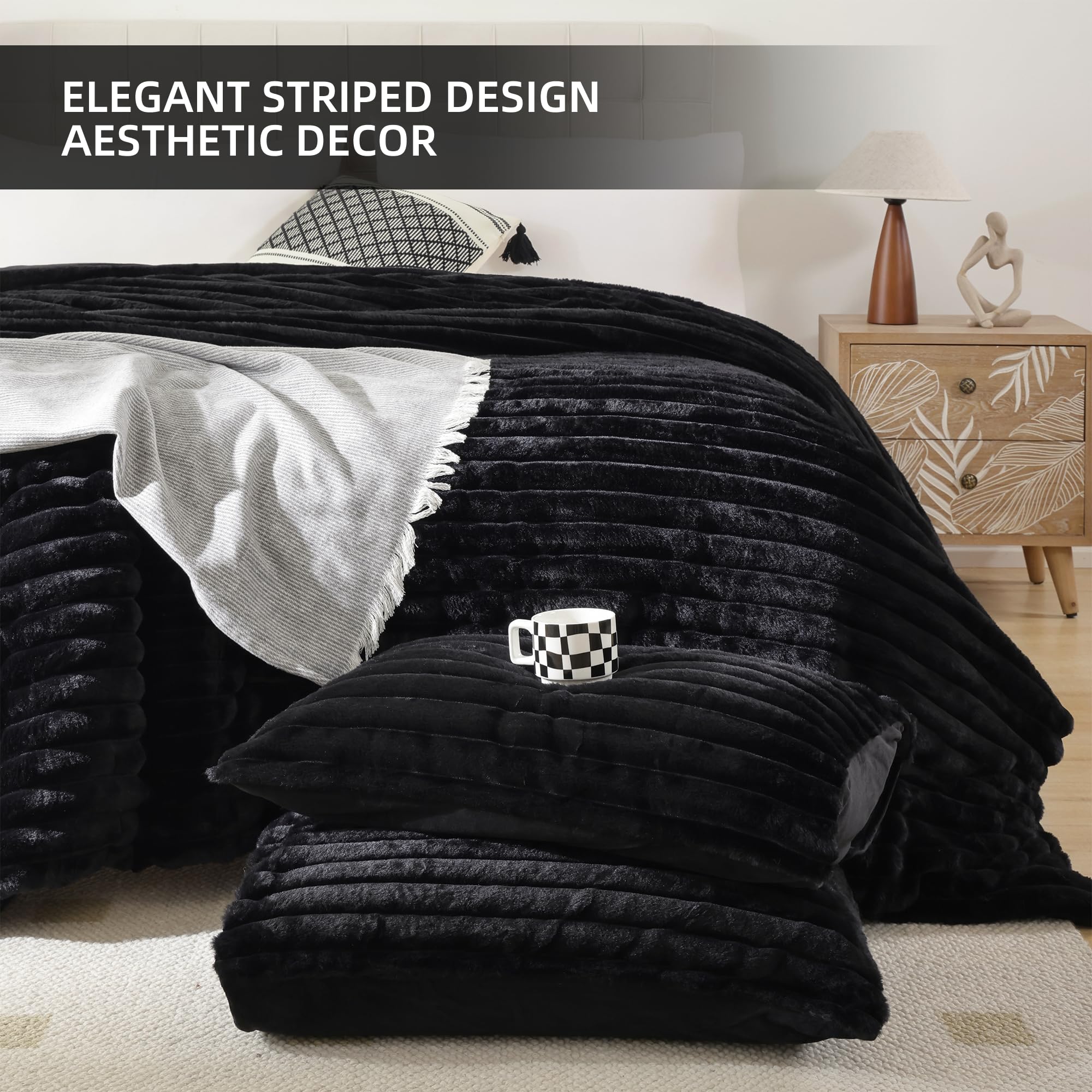 Foto 4 pulgar | Set de Edredón Matrimonial Smoofy Negro 3 Piezas - Venta Internacional