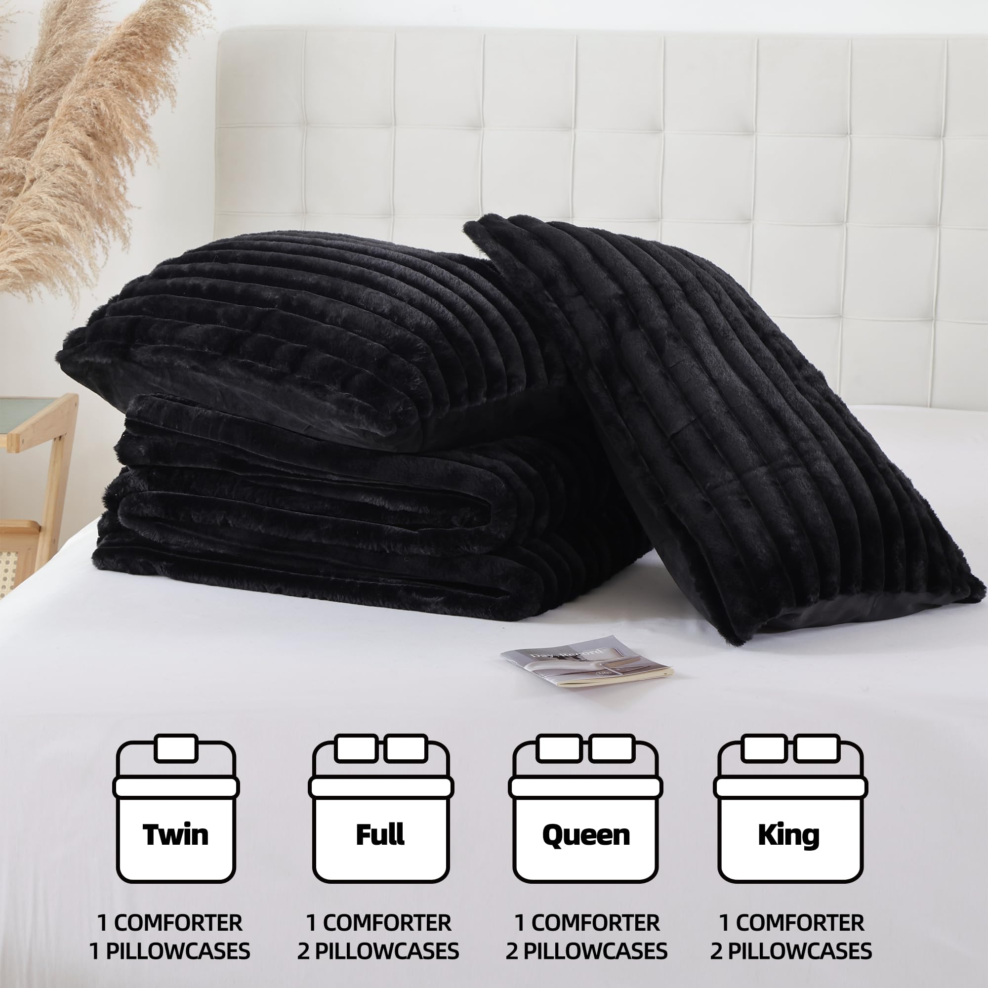 Foto 7 | Set de Edredón Matrimonial Smoofy Negro 3 Piezas - Venta Internacional