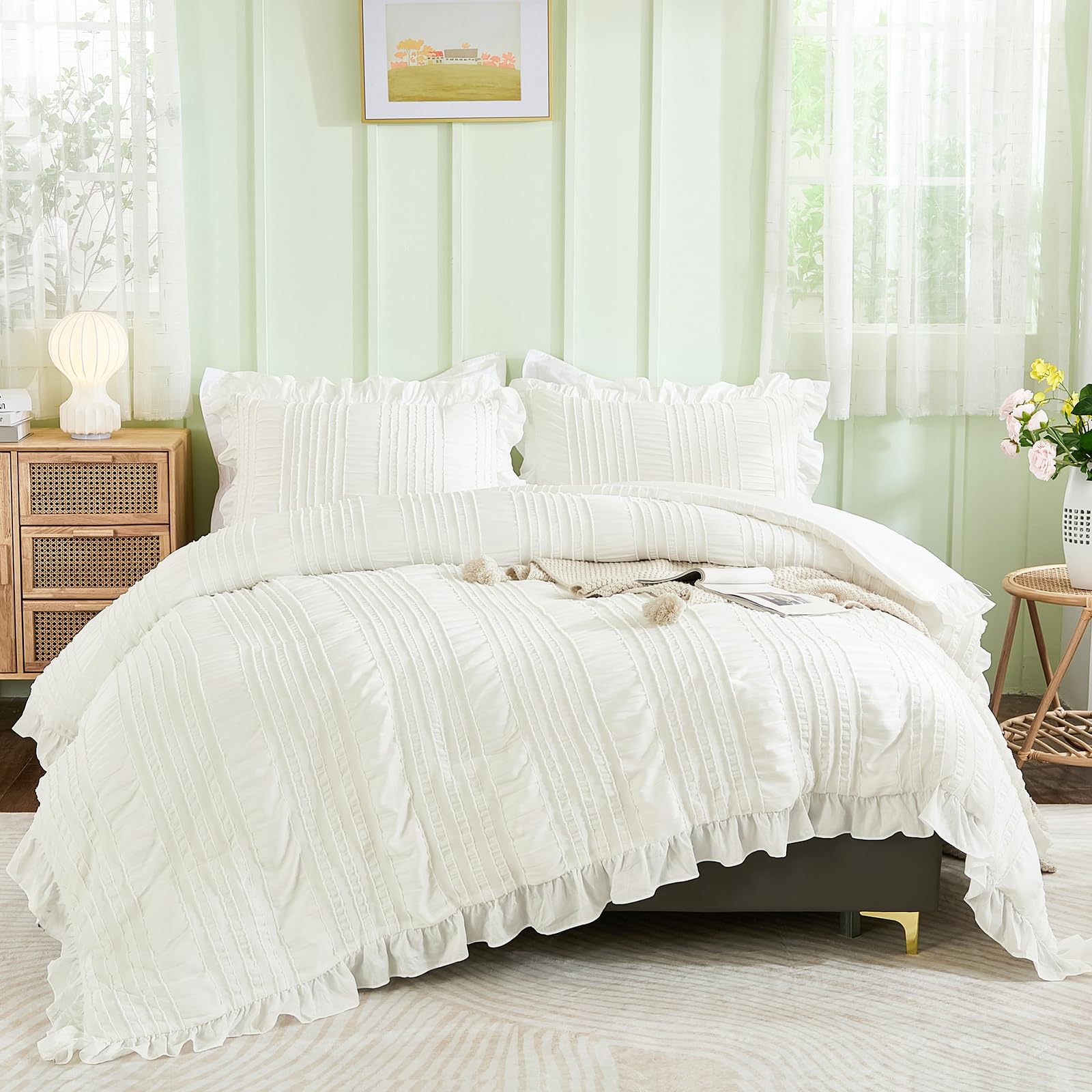 Foto 2 pulgar | Set de Edredón Queen Wongs Bedding Blanco 3 Piezas - Venta Internacional