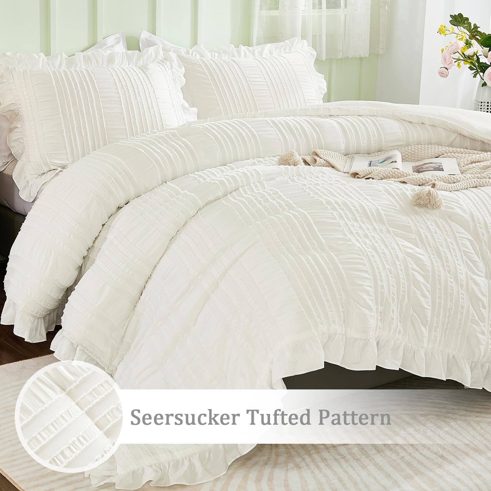 Foto 6 pulgar | Set de Edredón Queen Wongs Bedding Blanco 3 Piezas - Venta Internacional