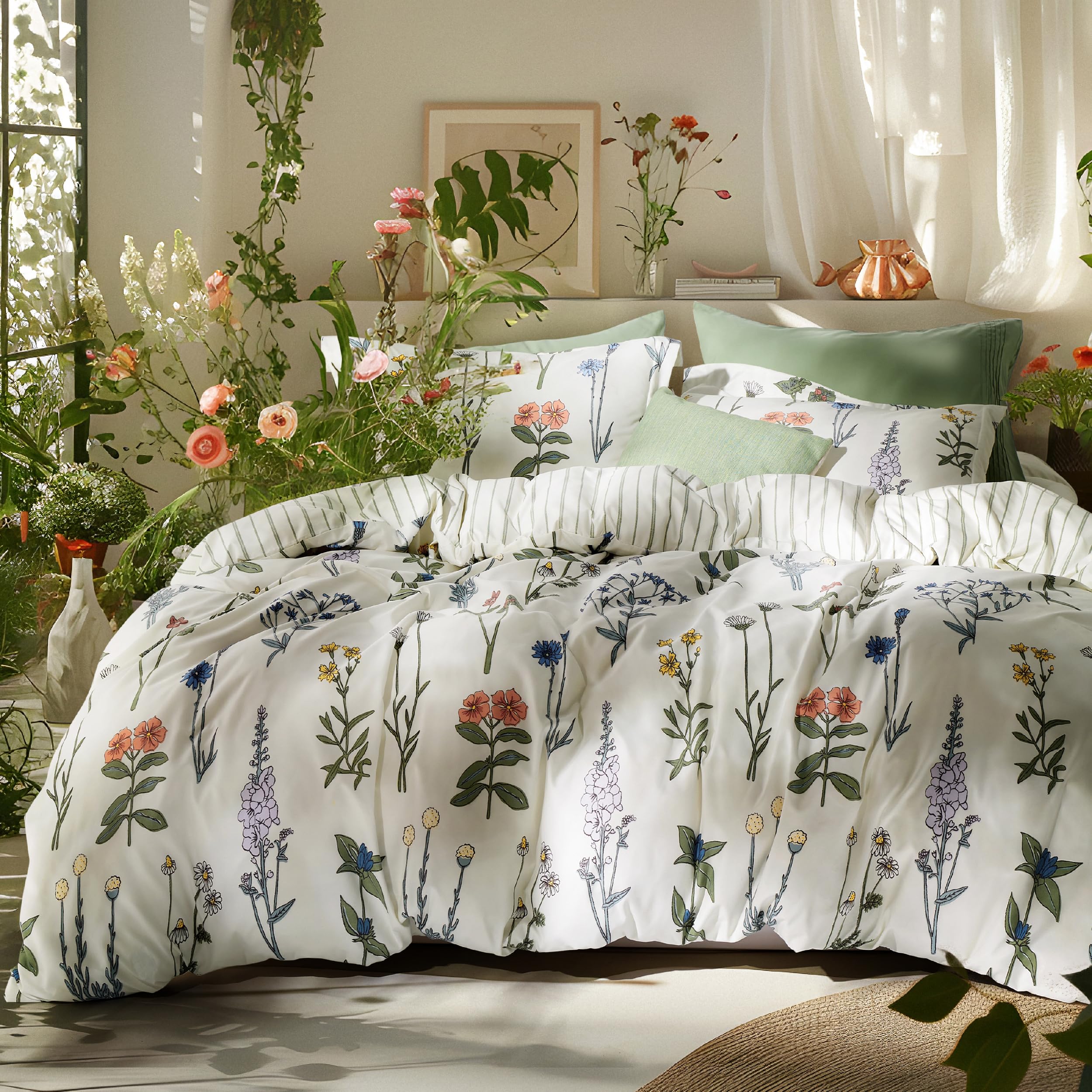 Foto 2 pulgar | Juego de Edredón King  Bedsure Floral 3 Piezas - Venta Internacional