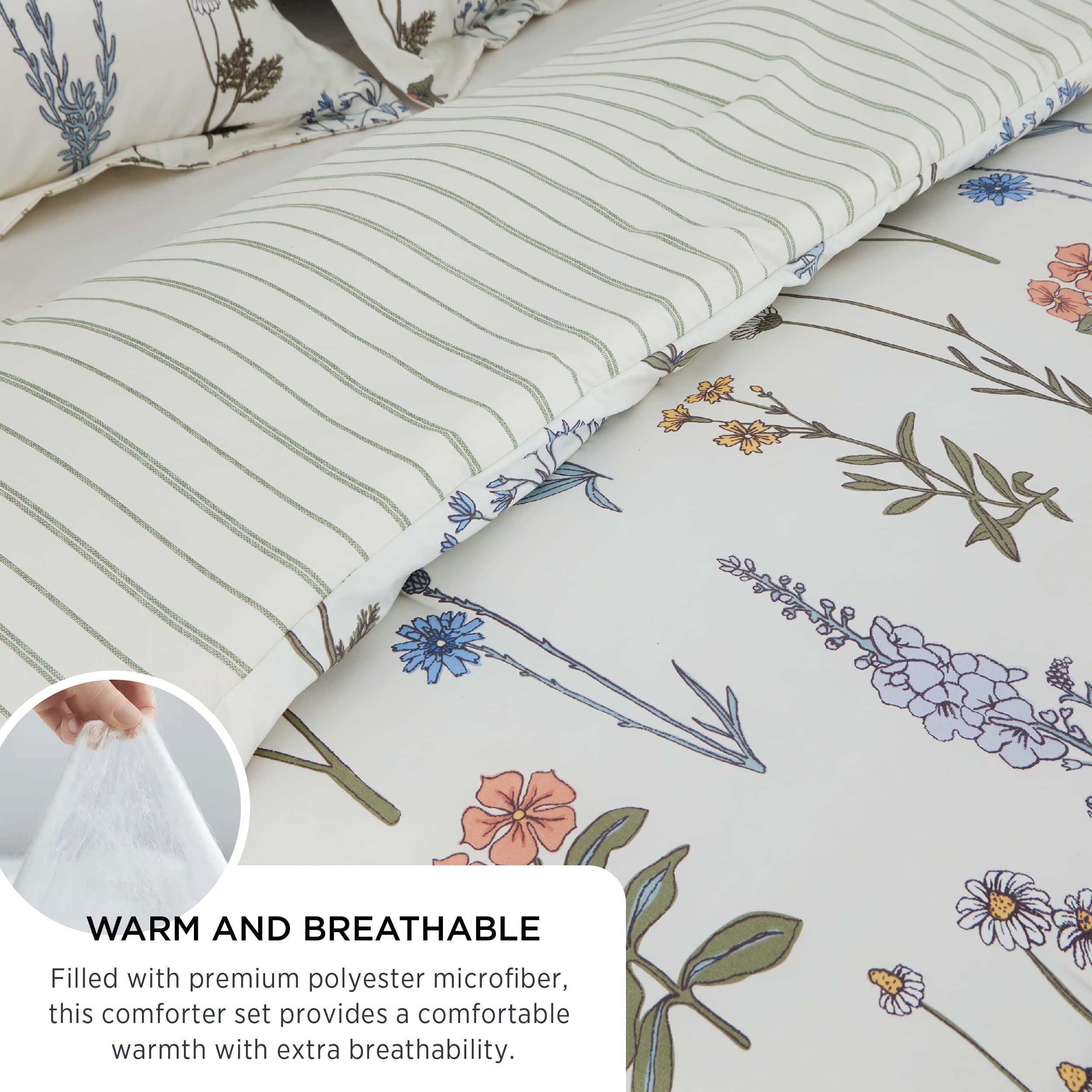 Foto 6 pulgar | Juego de Edredón King  Bedsure Floral 3 Piezas - Venta Internacional