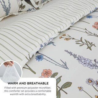 Foto 5 | Juego de Edredón King Bedsure Floral 3 Piezas - Venta Internacional