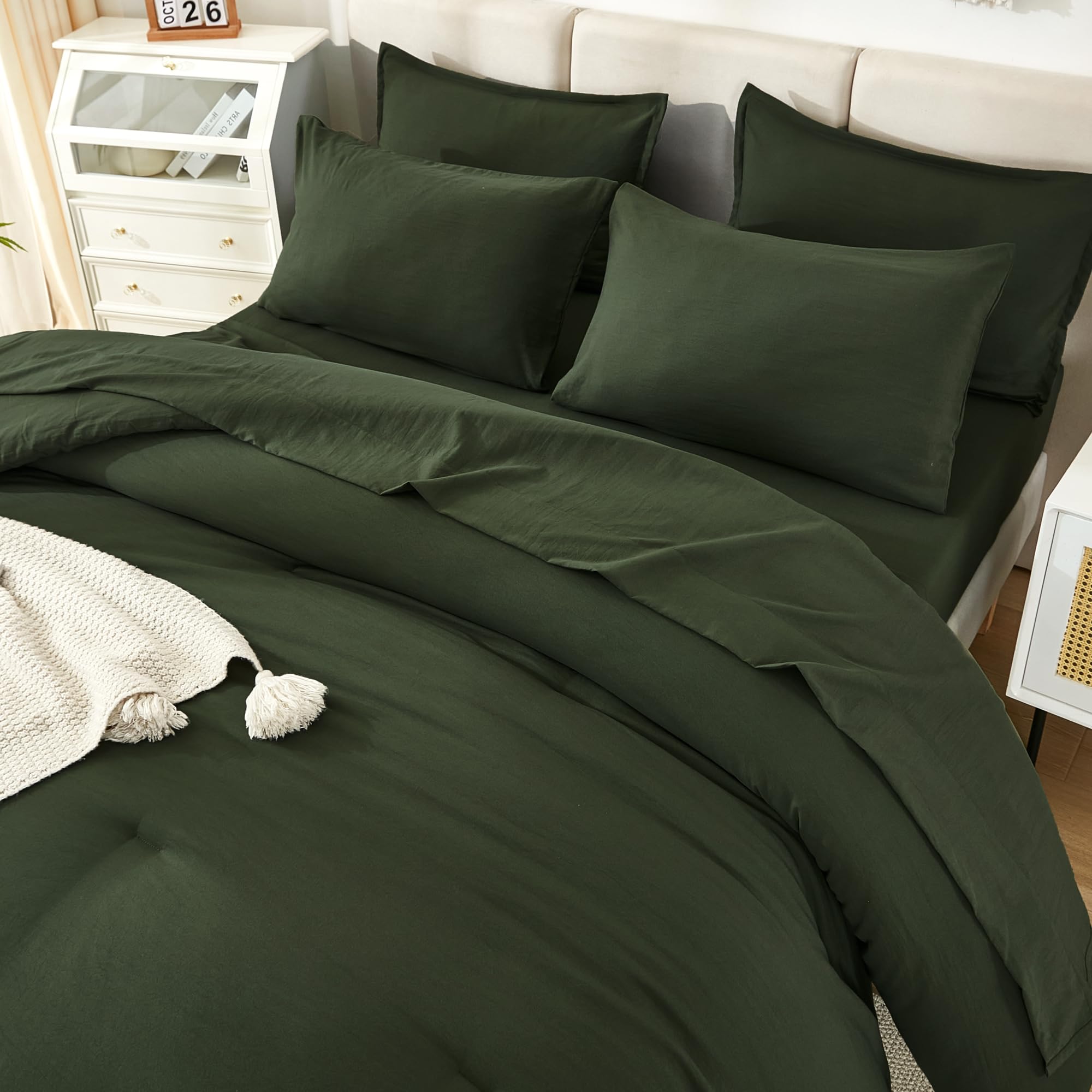 Foto 5 pulgar | Edredón King Size con Sábanas Litanika Verde 7 Piezas - Venta Internacional
