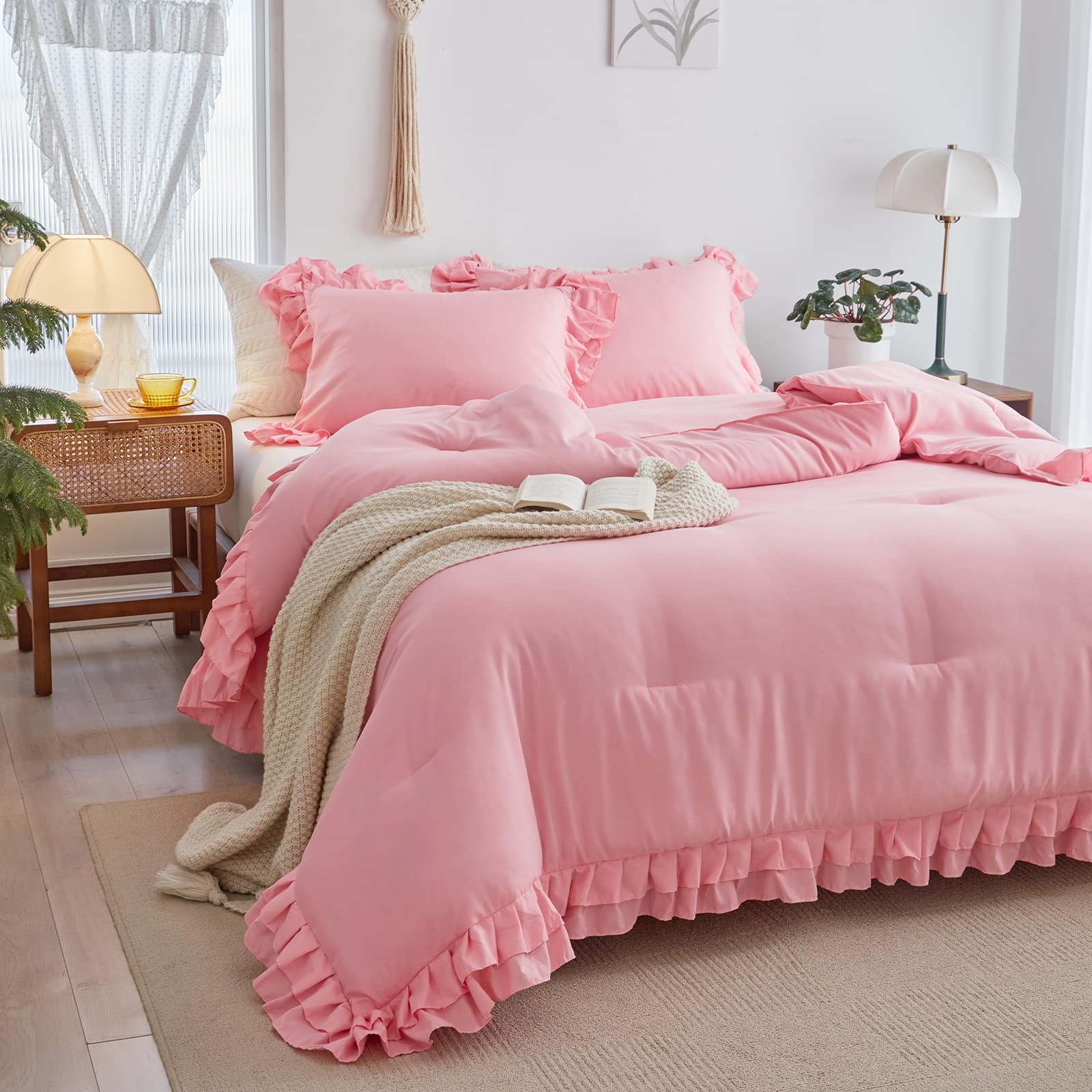 Foto 7 pulgar | Edredón Individual con Fundas de Almohada Flysheep Rosa 3 Piezas - Venta Internacional