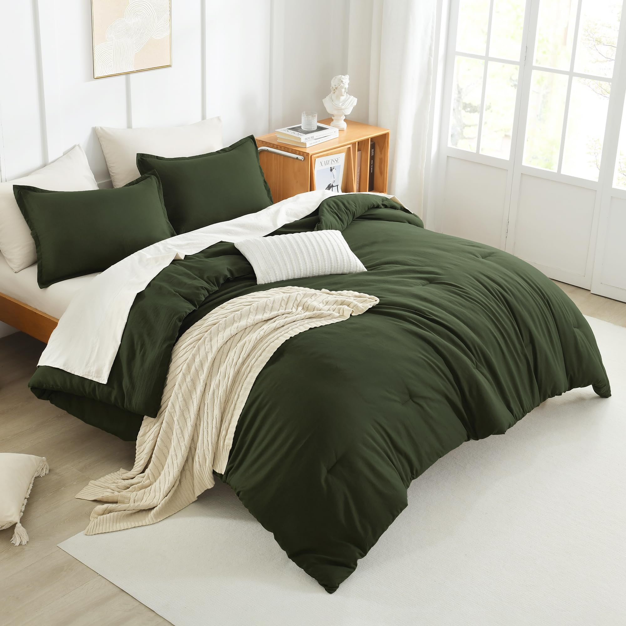 Foto 5 pulgar | Edredón King Size con Fundas de Almohada Litanika Verde 3 Piezas - Venta Internacional