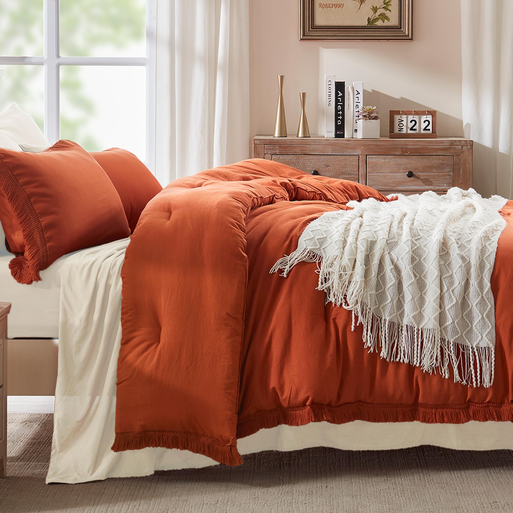 Foto 6 | Set de Edredón King  Andency Naranja - Venta Internacional