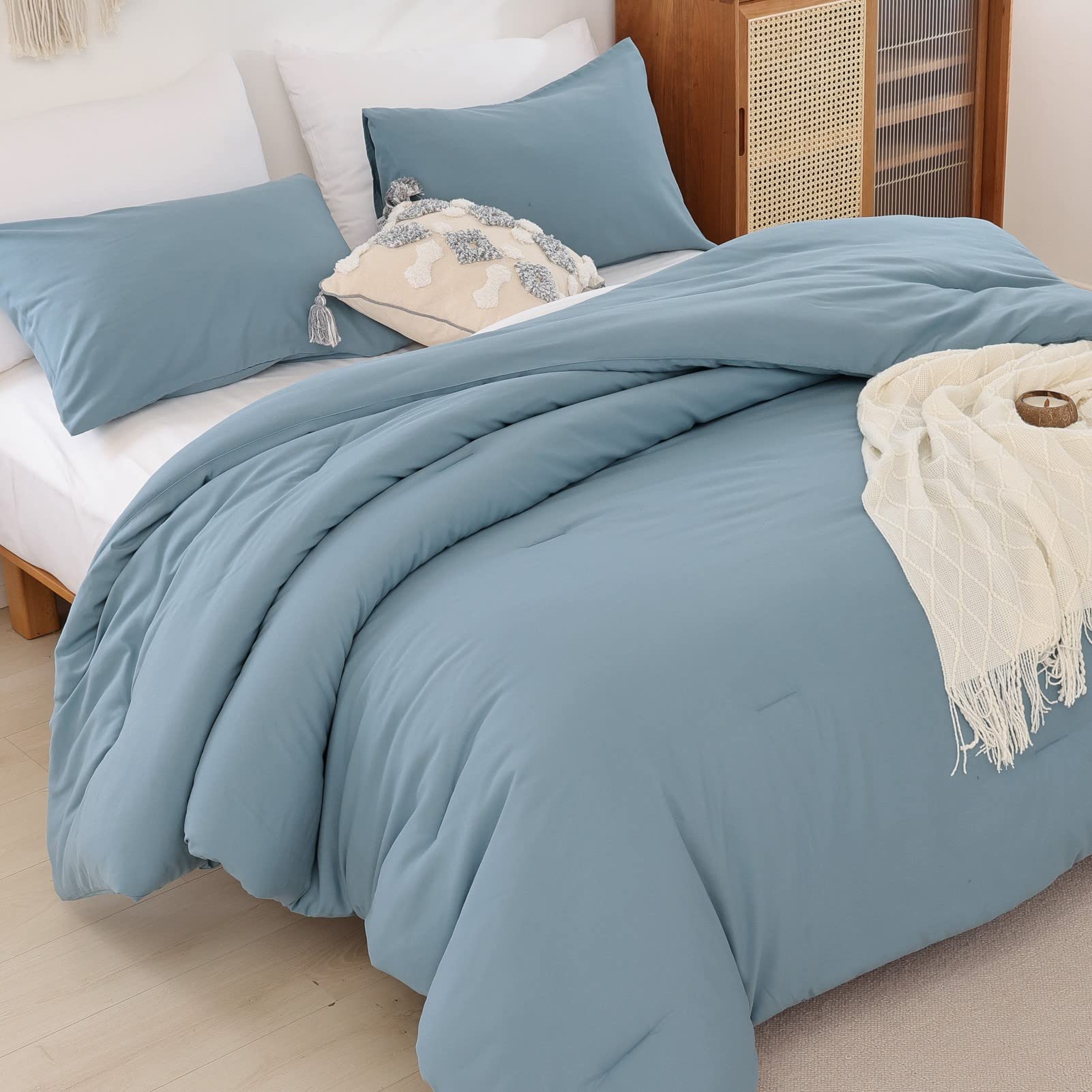 Foto 3 pulgar | Edredón Queen Size con Fundas de Almohada Rosgonia Azul 3 Piezas - Venta Internacional
