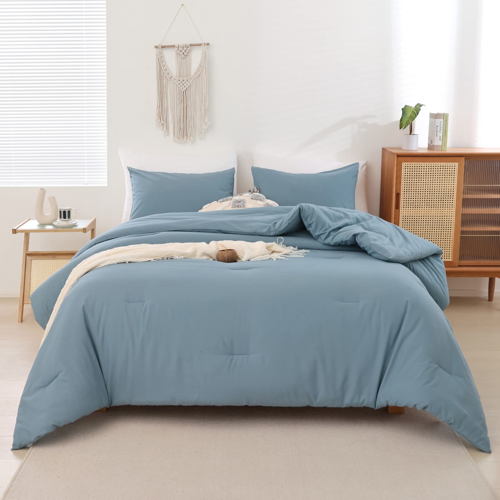Foto 4 pulgar | Edredón Queen Size con Fundas de Almohada Rosgonia Azul 3 Piezas - Venta Internacional