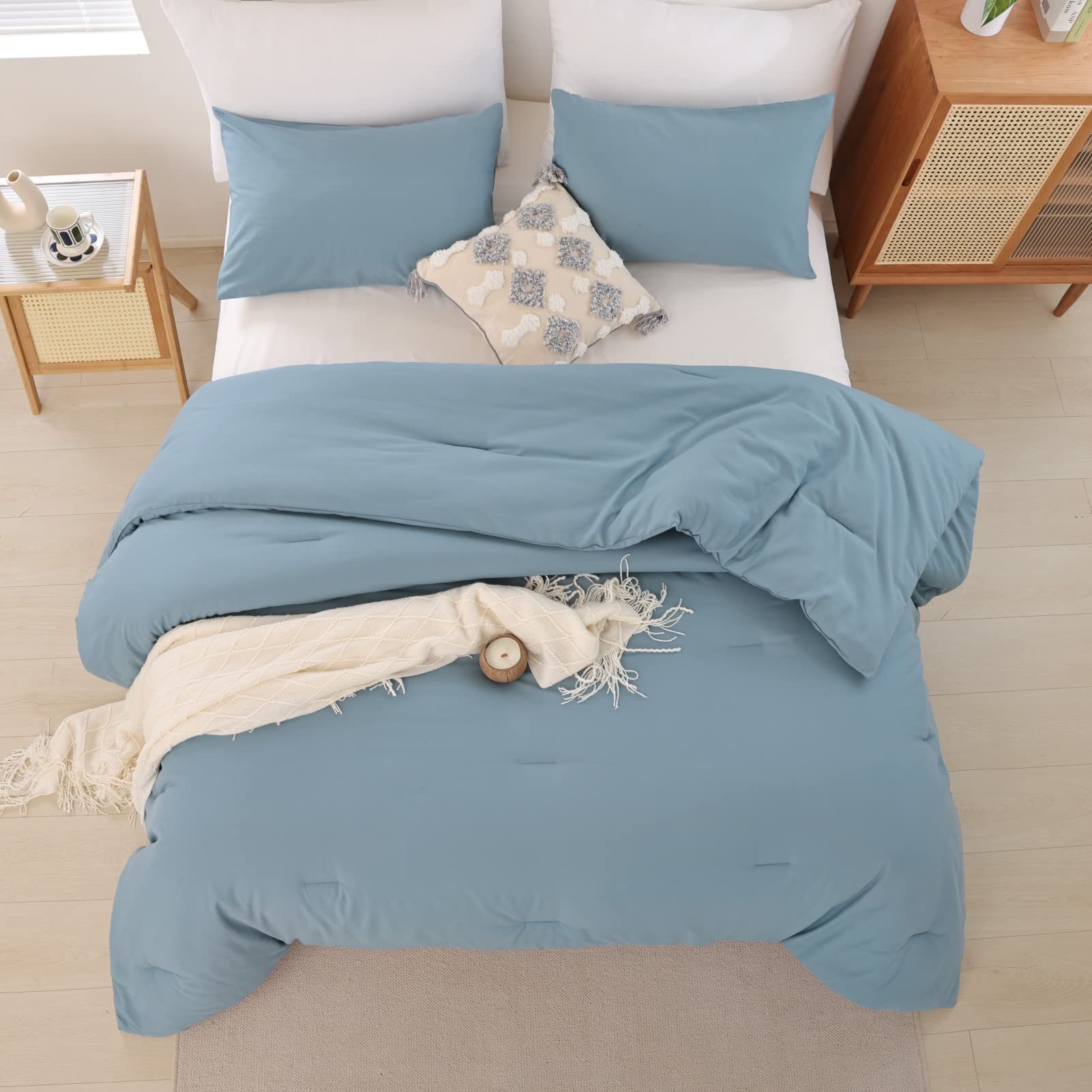 Foto 8 pulgar | Edredón Queen Size con Fundas de Almohada Rosgonia Azul 3 Piezas - Venta Internacional