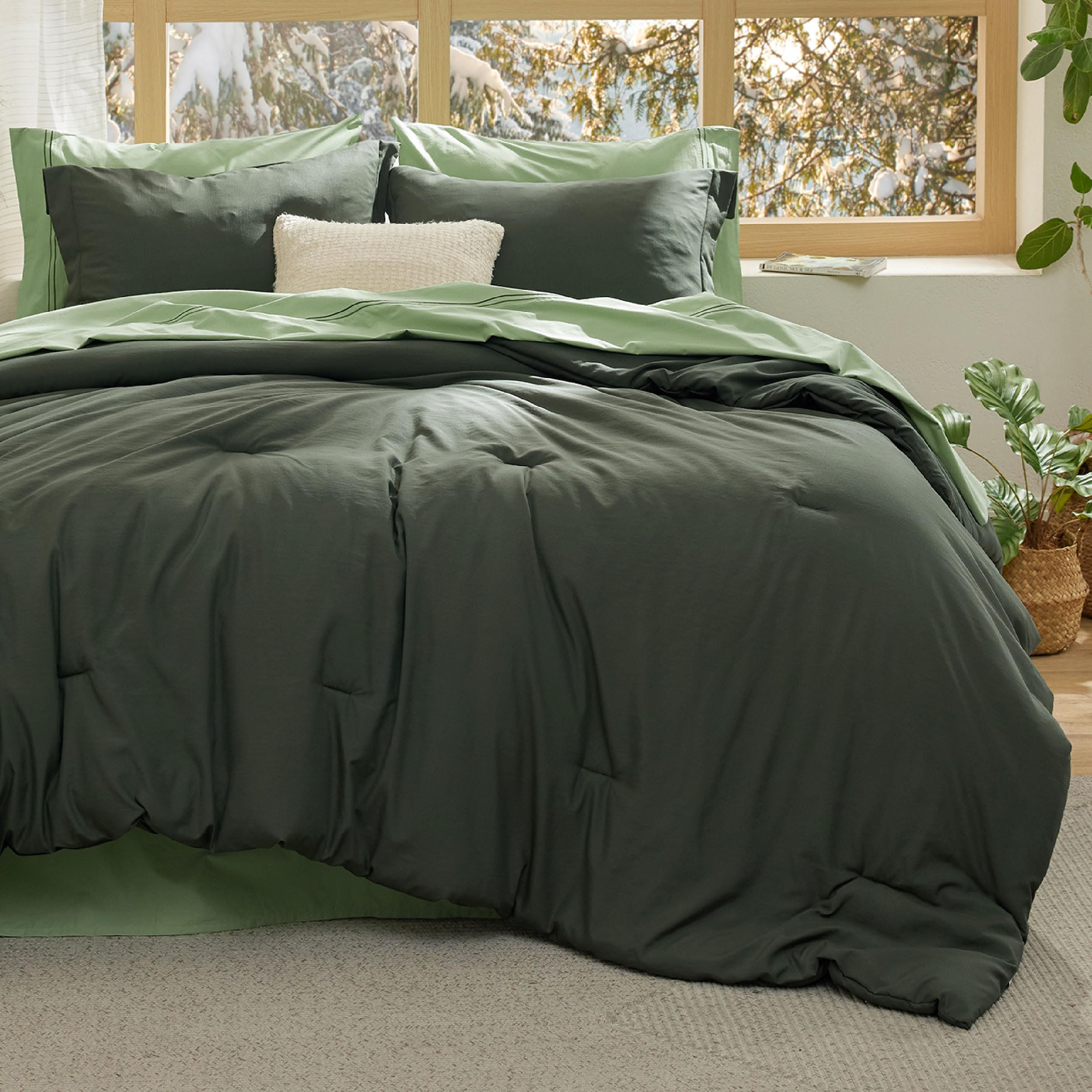 Foto 1 | Set de Edredon King Bedsure Verde7 Piezas - Venta Internacional