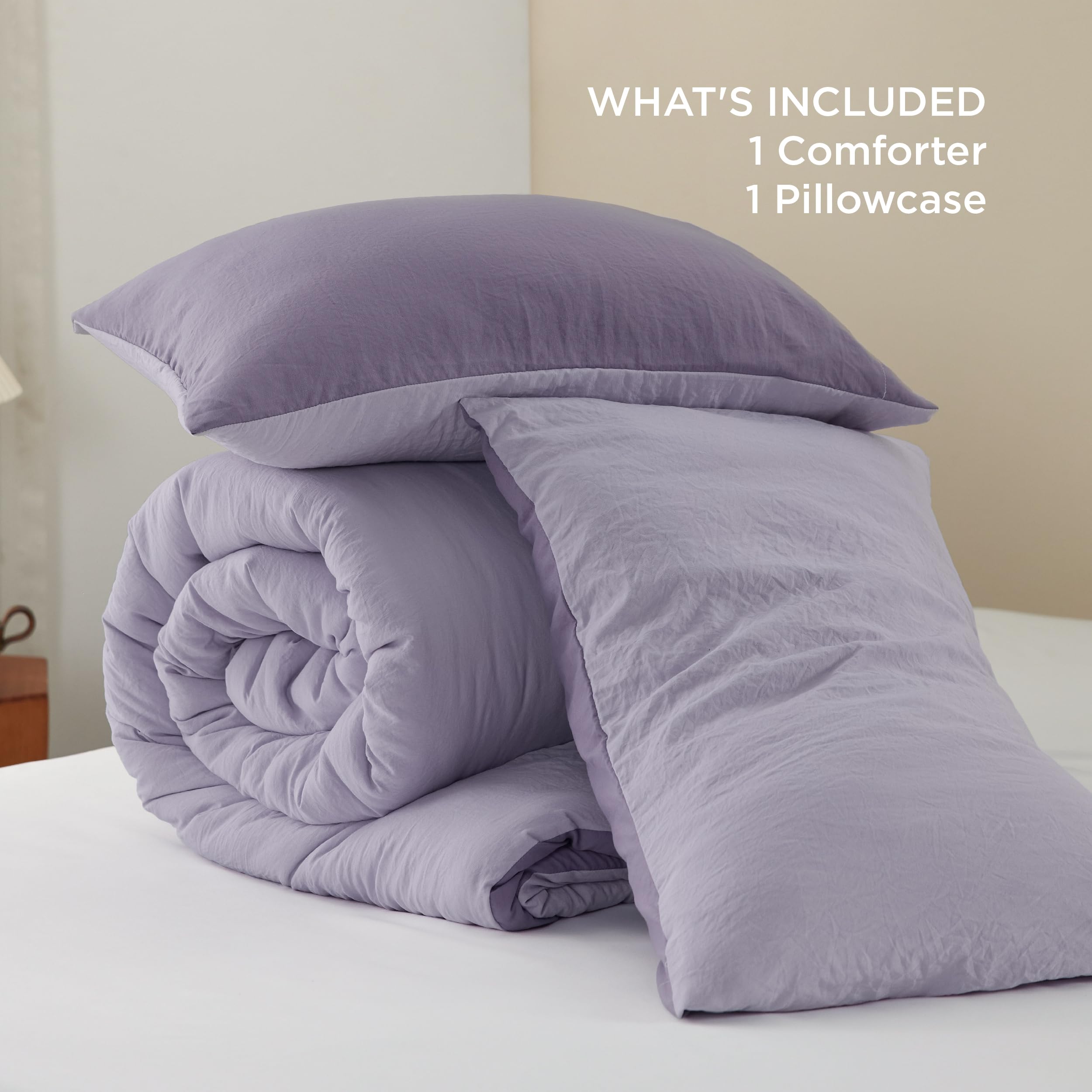 Foto 7 pulgar | Edredón Individual con Funda de Almohada Bedsure Morado 2 Piezas - Venta Internacional