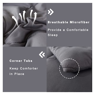 Foto 5 | Edredón Matrimonial con Fundas de Almohada Downcool Gris 3 Piezas - Venta Internacional