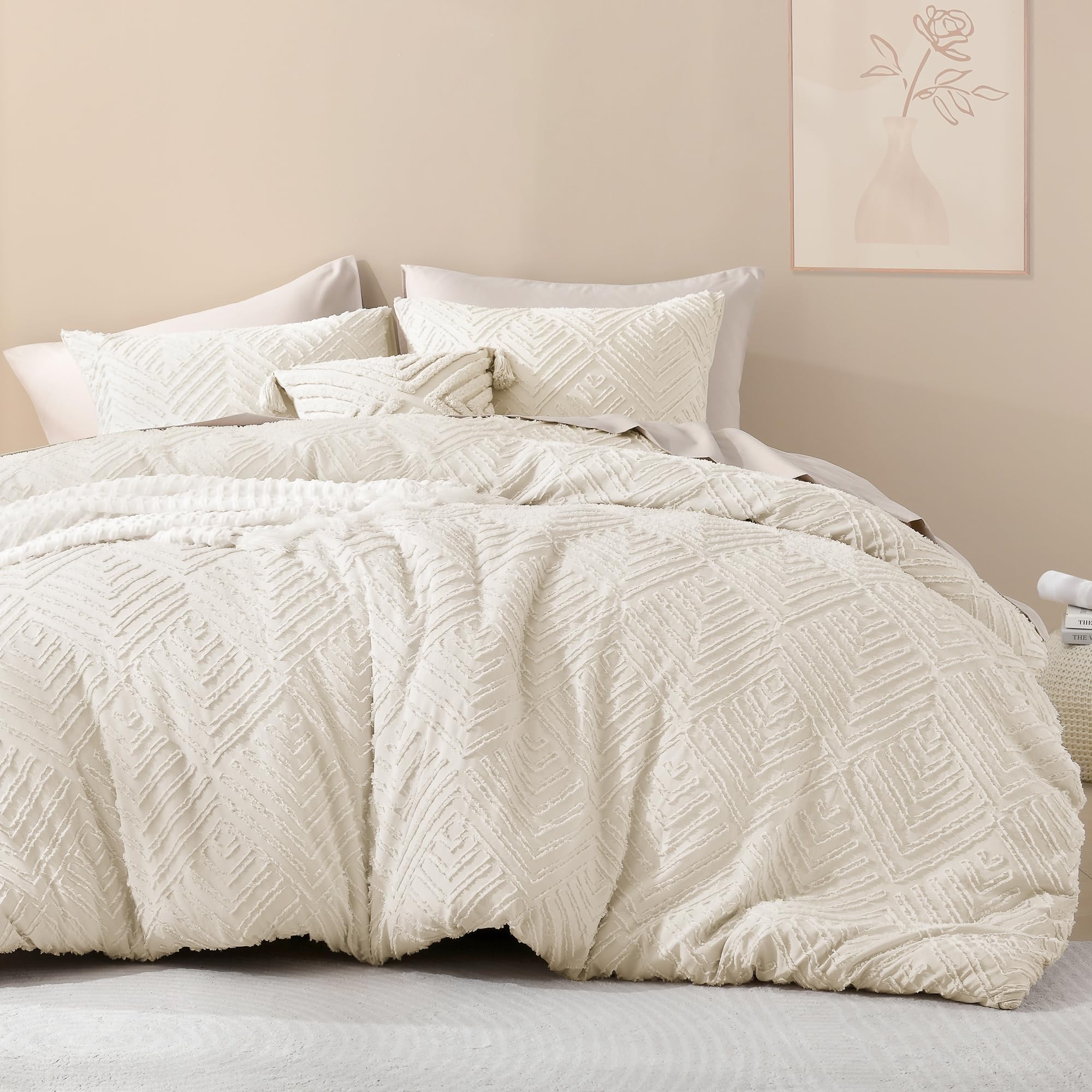 Foto 3 pulgar | Edredón Queen Size con Fundas de Almohada Litanika Beige 3 Piezas - Venta Internacional