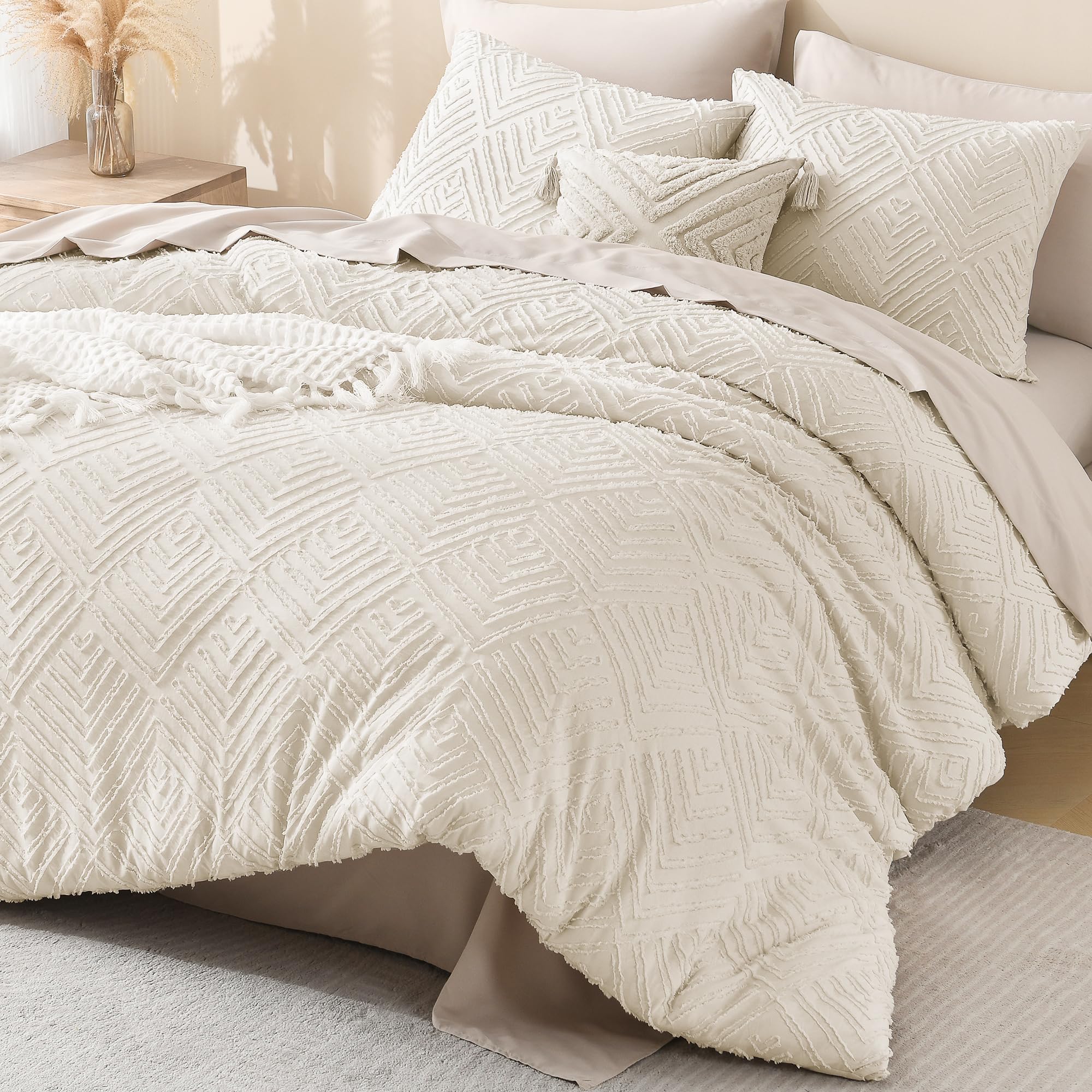 Foto 4 pulgar | Edredón Queen Size con Fundas de Almohada Litanika Beige 3 Piezas - Venta Internacional