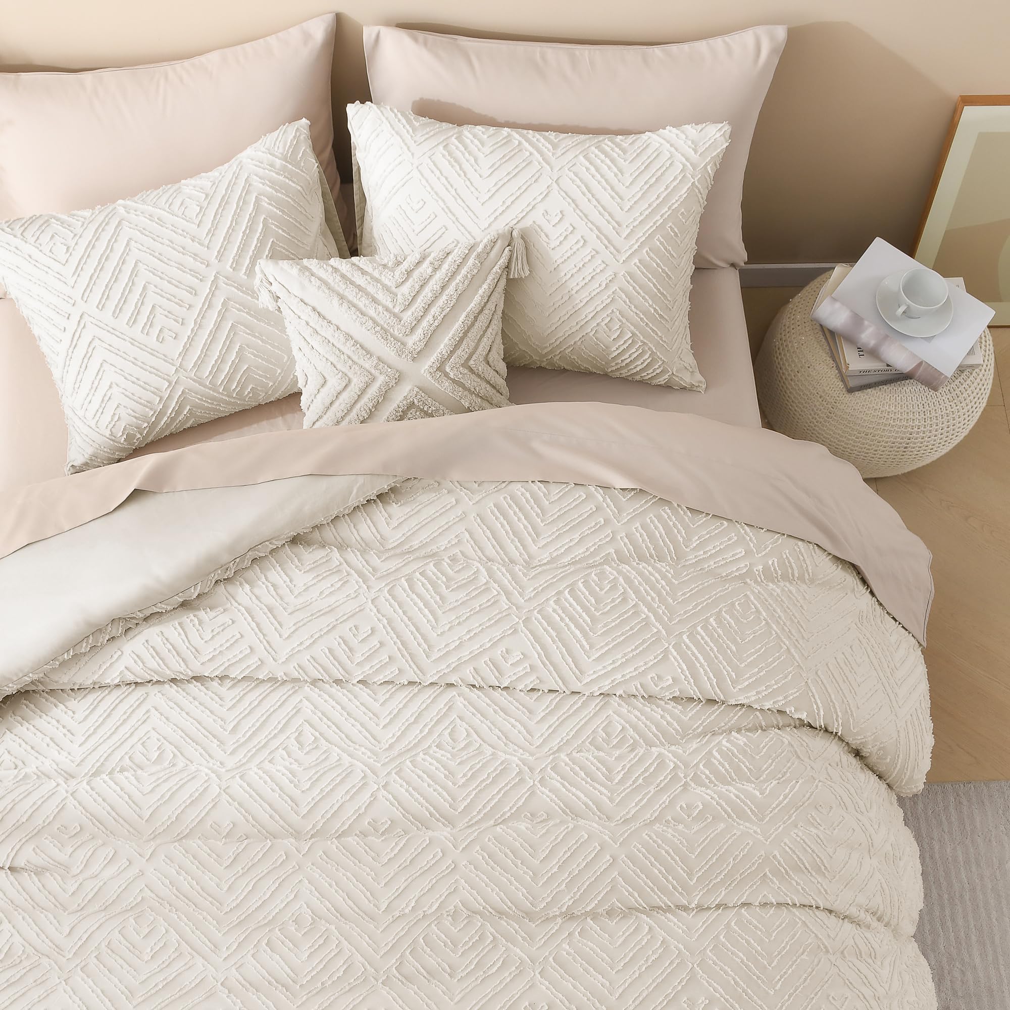Foto 5 pulgar | Edredón Queen Size con Fundas de Almohada Litanika Beige 3 Piezas - Venta Internacional