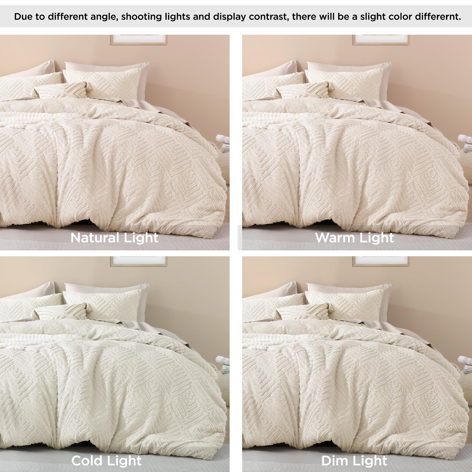 Foto 6 pulgar | Edredón Queen Size con Fundas de Almohada Litanika Beige 3 Piezas - Venta Internacional