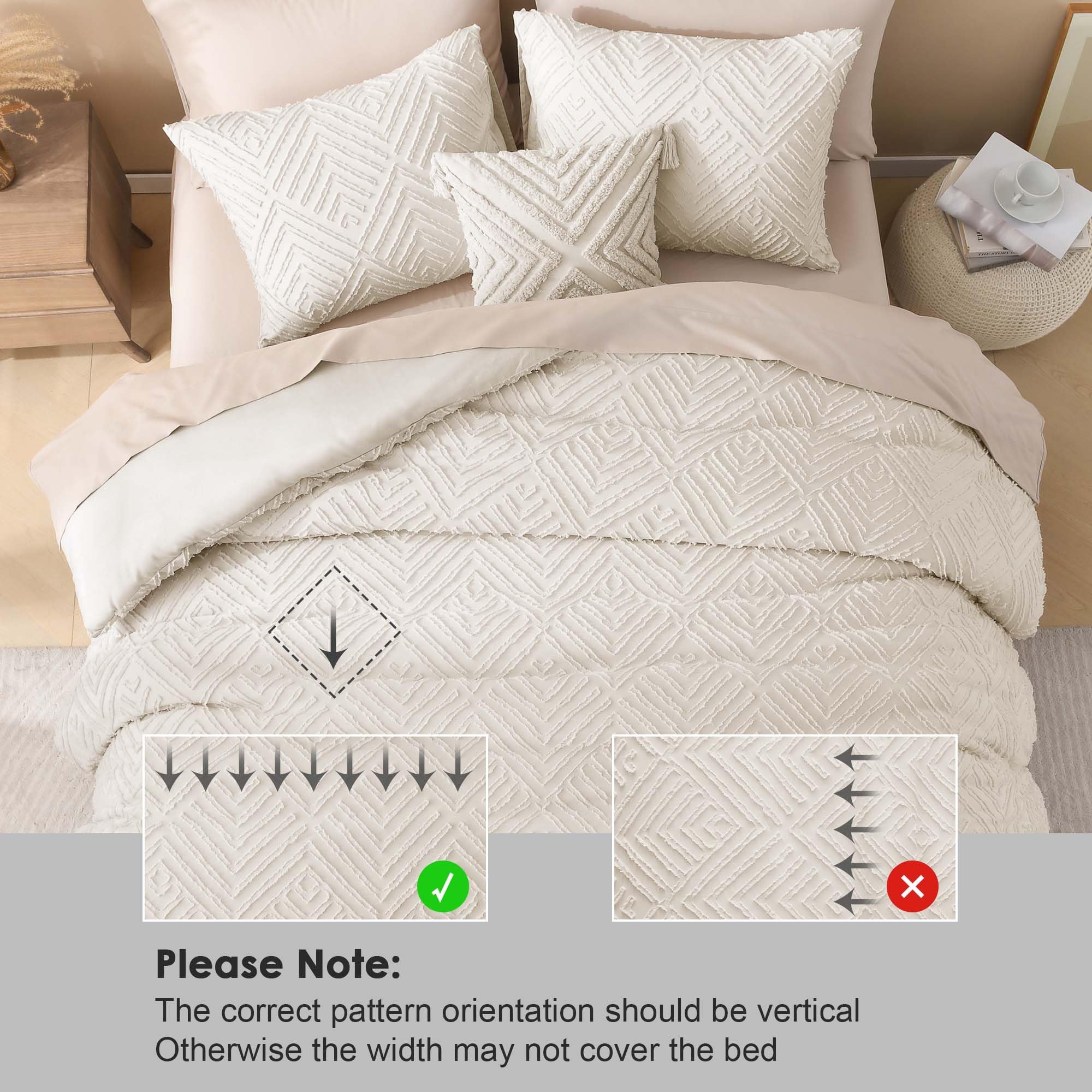 Foto 7 pulgar | Edredón Queen Size con Fundas de Almohada Litanika Beige 3 Piezas - Venta Internacional