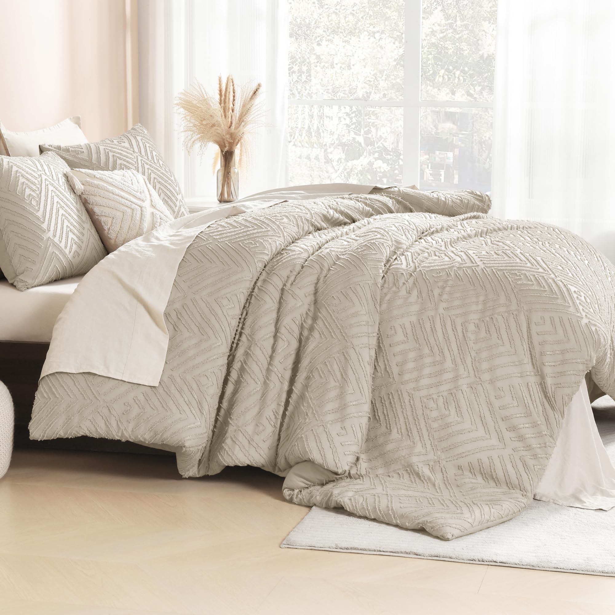 Foto 4 pulgar | Edredón King Size con Fundas de Almohada Litanika Beige 3 Piezas - Venta Internacional