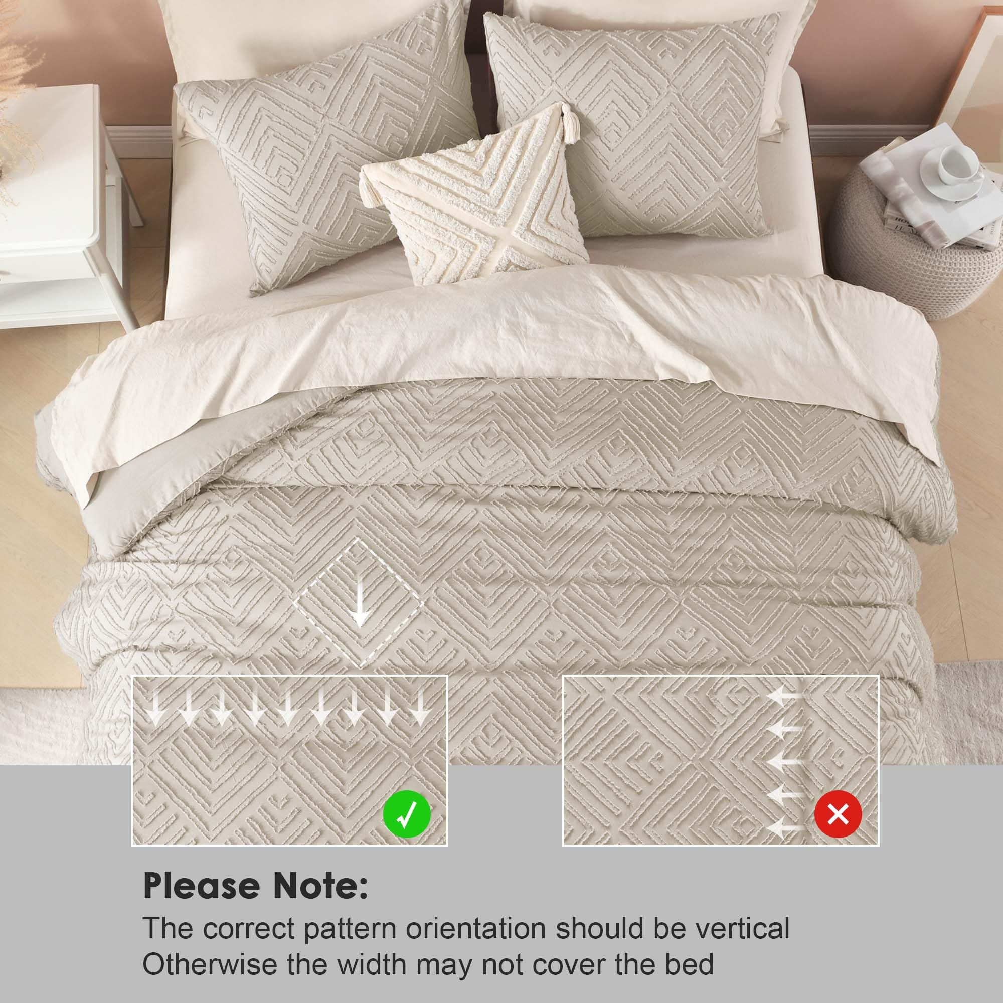 Foto 5 pulgar | Edredón King Size con Fundas de Almohada Litanika Beige 3 Piezas - Venta Internacional