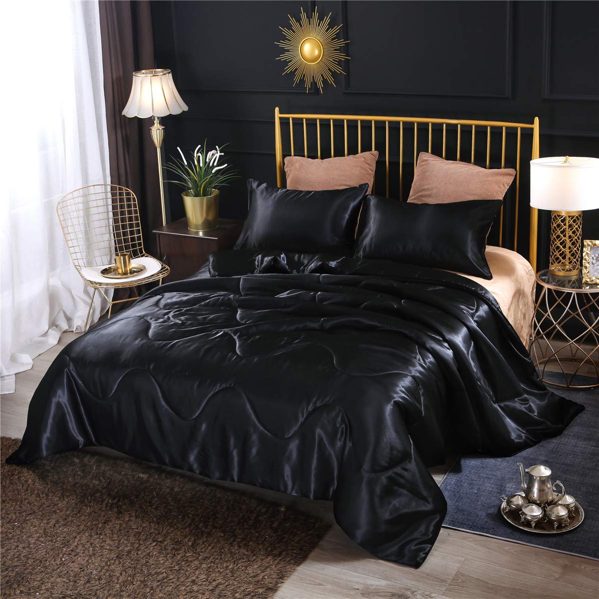Foto 2 pulgar | Edredón Queen Size con Fundas de Almohada NTBED Negro 3 Piezas - Venta Internacional