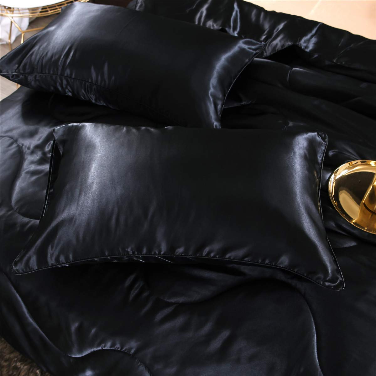 Foto 6 pulgar | Edredón Queen Size con Fundas de Almohada NTBED Negro 3 Piezas - Venta Internacional