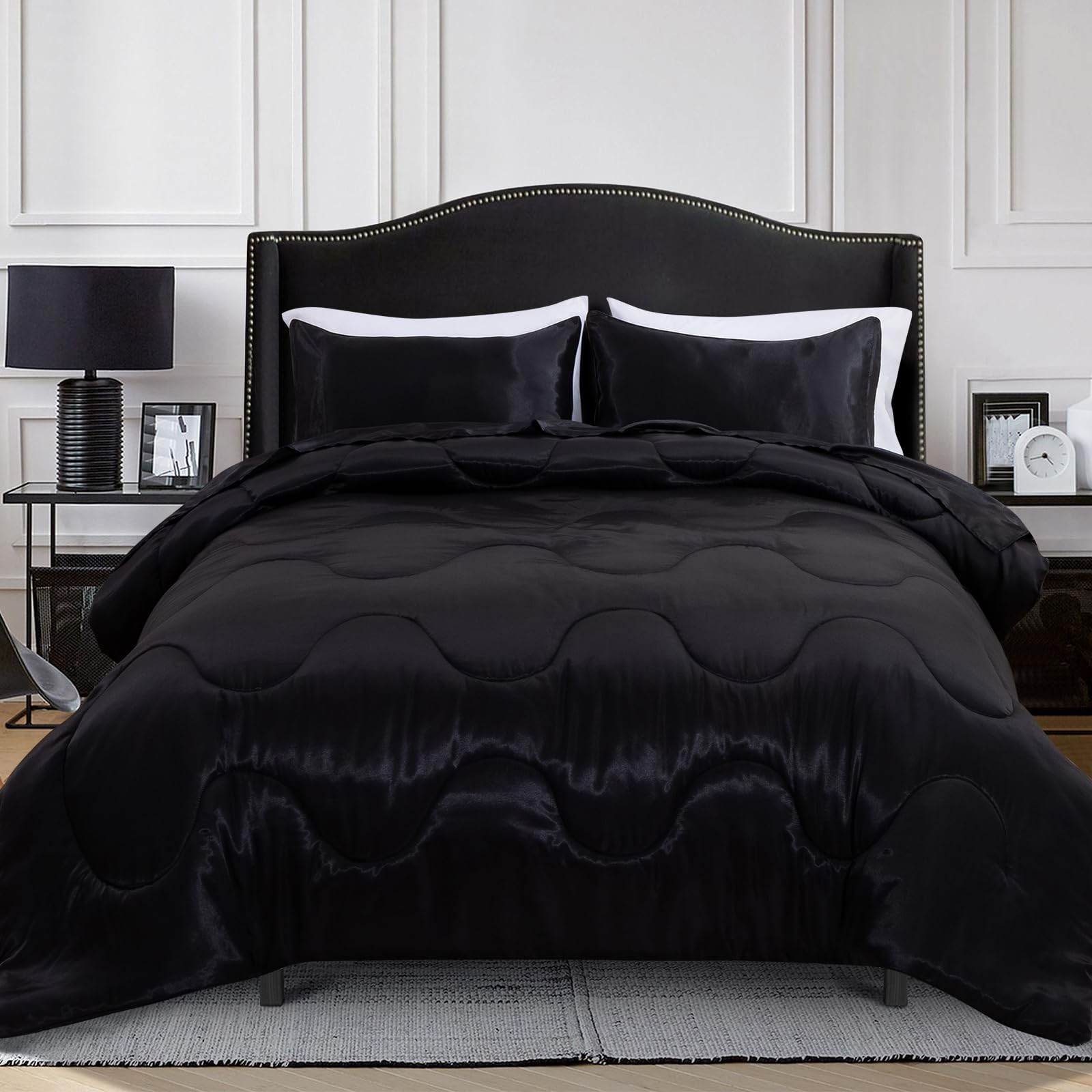 Foto 2 pulgar | Edredón Queen Size con Fundas de Almohada A Nice Night Negro 3 Piezas - Venta Internacional