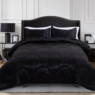 Foto 1 | Edredón Queen Size con Fundas de Almohada A Nice Night Negro 3 Piezas - Venta Internacional