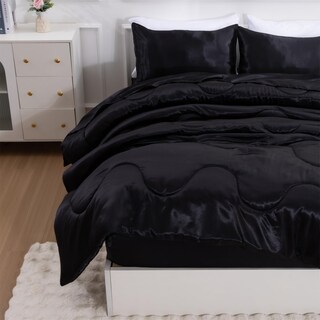 Foto 2 | Edredón Queen Size con Fundas de Almohada A Nice Night Negro 3 Piezas - Venta Internacional