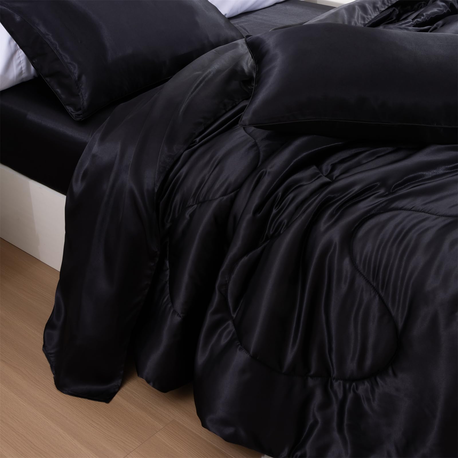 Foto 6 pulgar | Edredón Queen Size con Fundas de Almohada A Nice Night Negro 3 Piezas - Venta Internacional