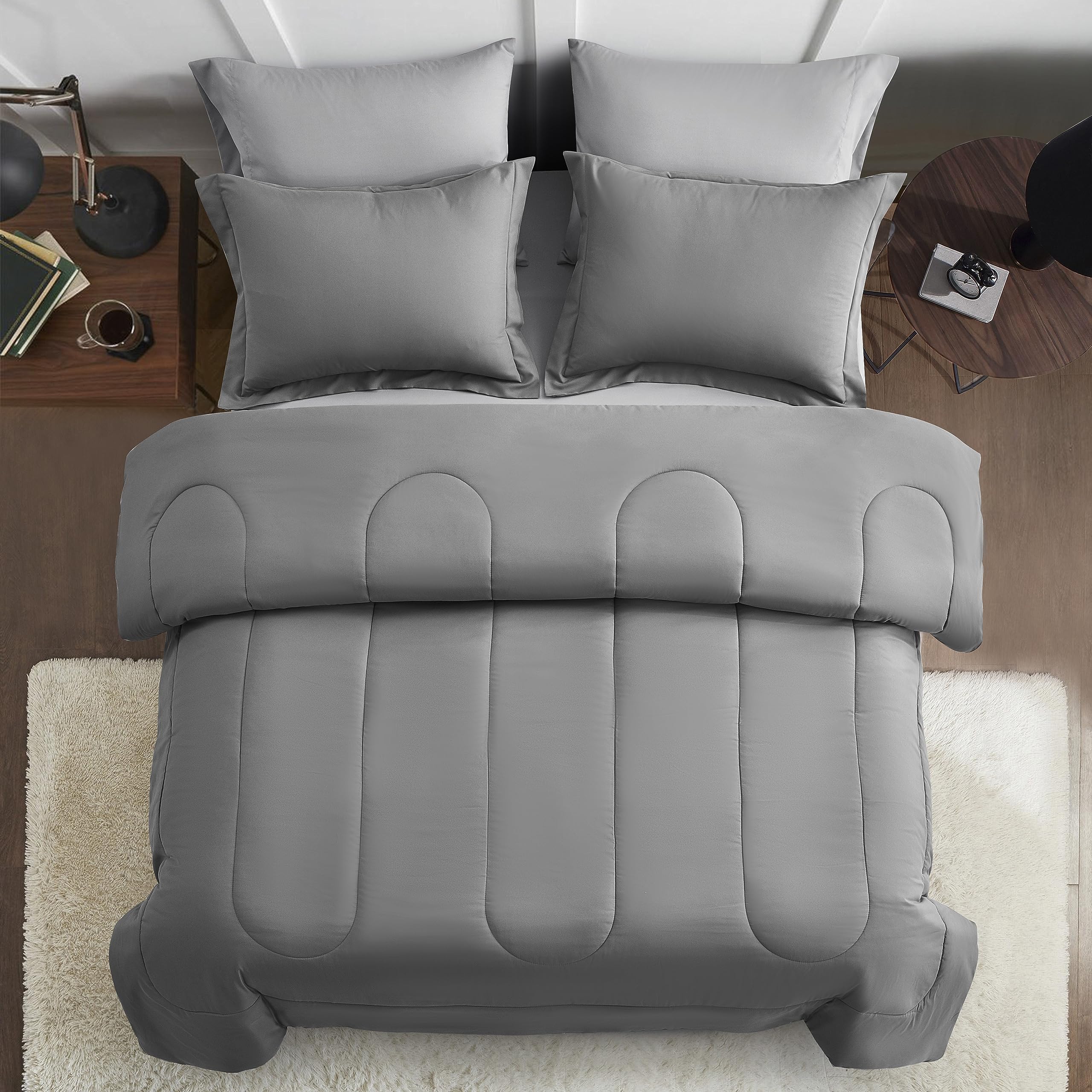 Foto 4 | Edredón Matrimonial con Sábanas Maple&Stone Gris 7 Piezas - Venta Internacional