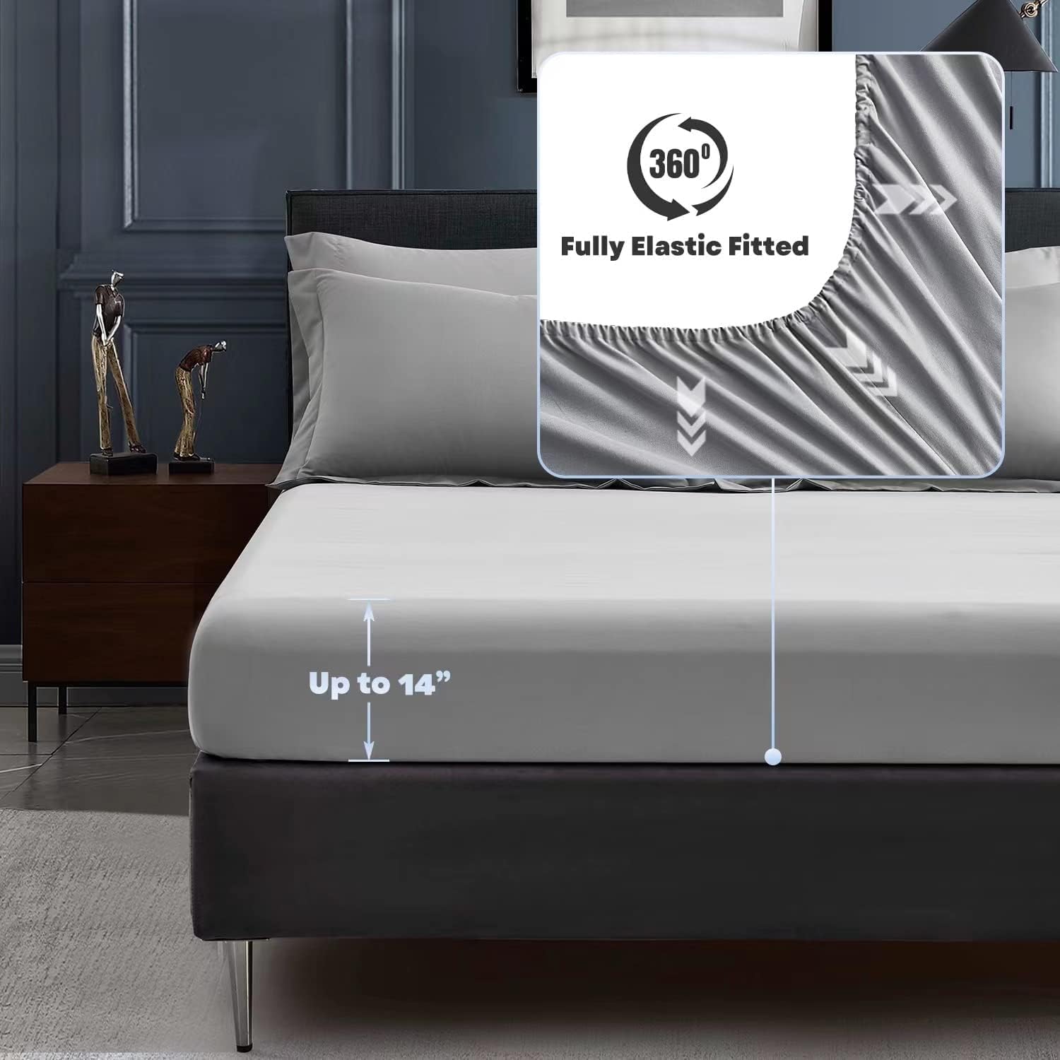 Foto 5 | Edredón Matrimonial con Sábanas Maple&Stone Gris 7 Piezas - Venta Internacional