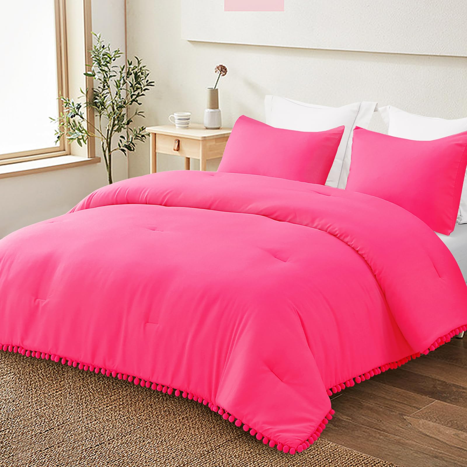 Foto 2 pulgar | Edredón Queen Size con Fundas de Almohada Exclusivo Mezcla Rosa 3 Piezas - Venta Internacional
