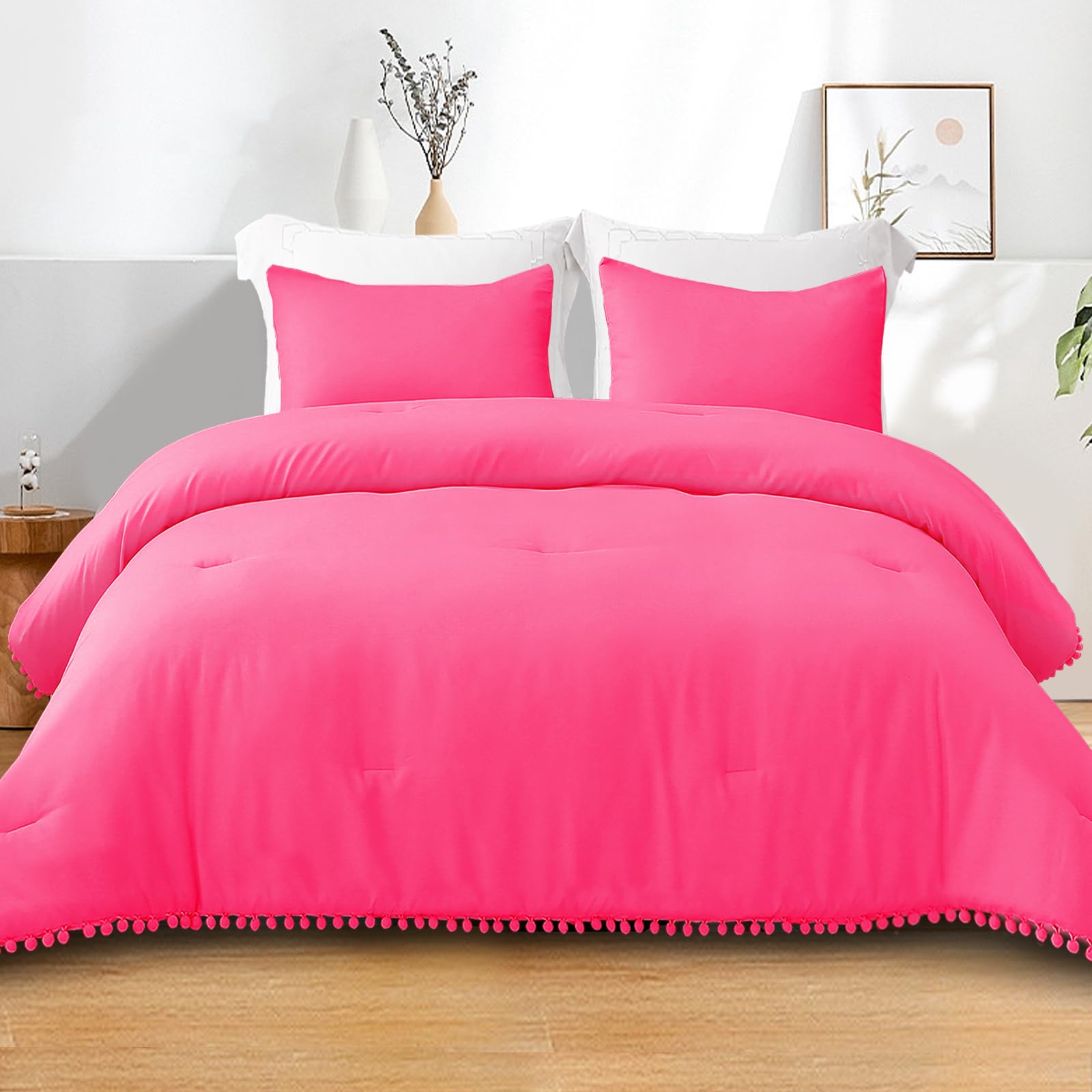 Foto 3 pulgar | Edredón Queen Size con Fundas de Almohada Exclusivo Mezcla Rosa 3 Piezas - Venta Internacional