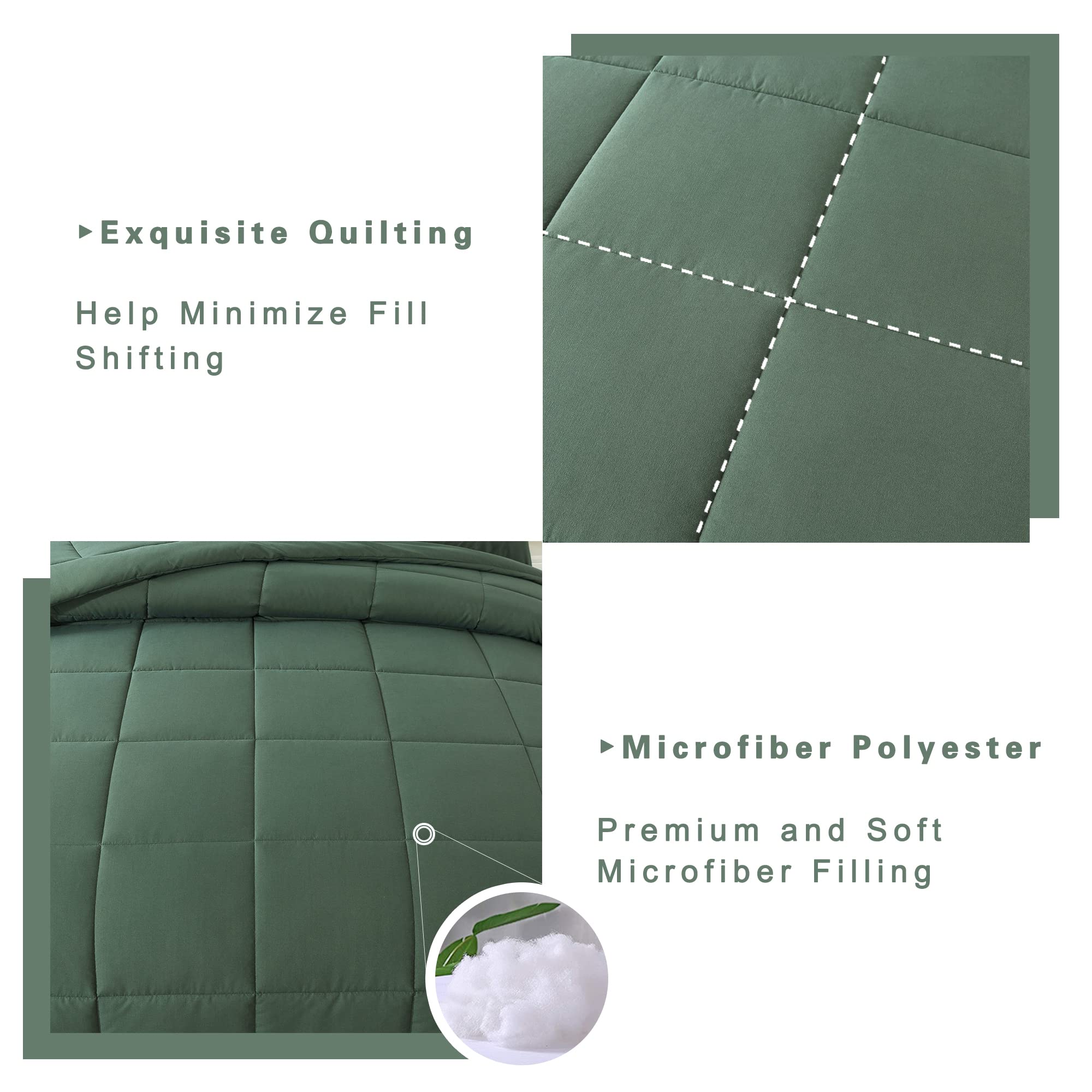 Foto 4 | Edredón Individual con Funda de Almohada Downcool Verde 2 Piezas - Venta Internacional