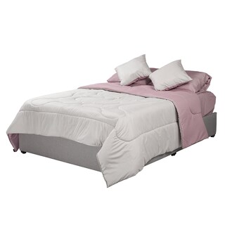 Foto 2 | Couzy King Size Set De Edredon Doble Vista. Incluye: Funda (2) Y Cojin Doble Vista (2) Microfibra-150 Gramos Lila-gris