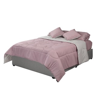 Foto 3 | Couzy King Size Set De Edredon Doble Vista. Incluye: Funda (2) Y Cojin Doble Vista (2) Microfibra-150 Gramos Lila-gris