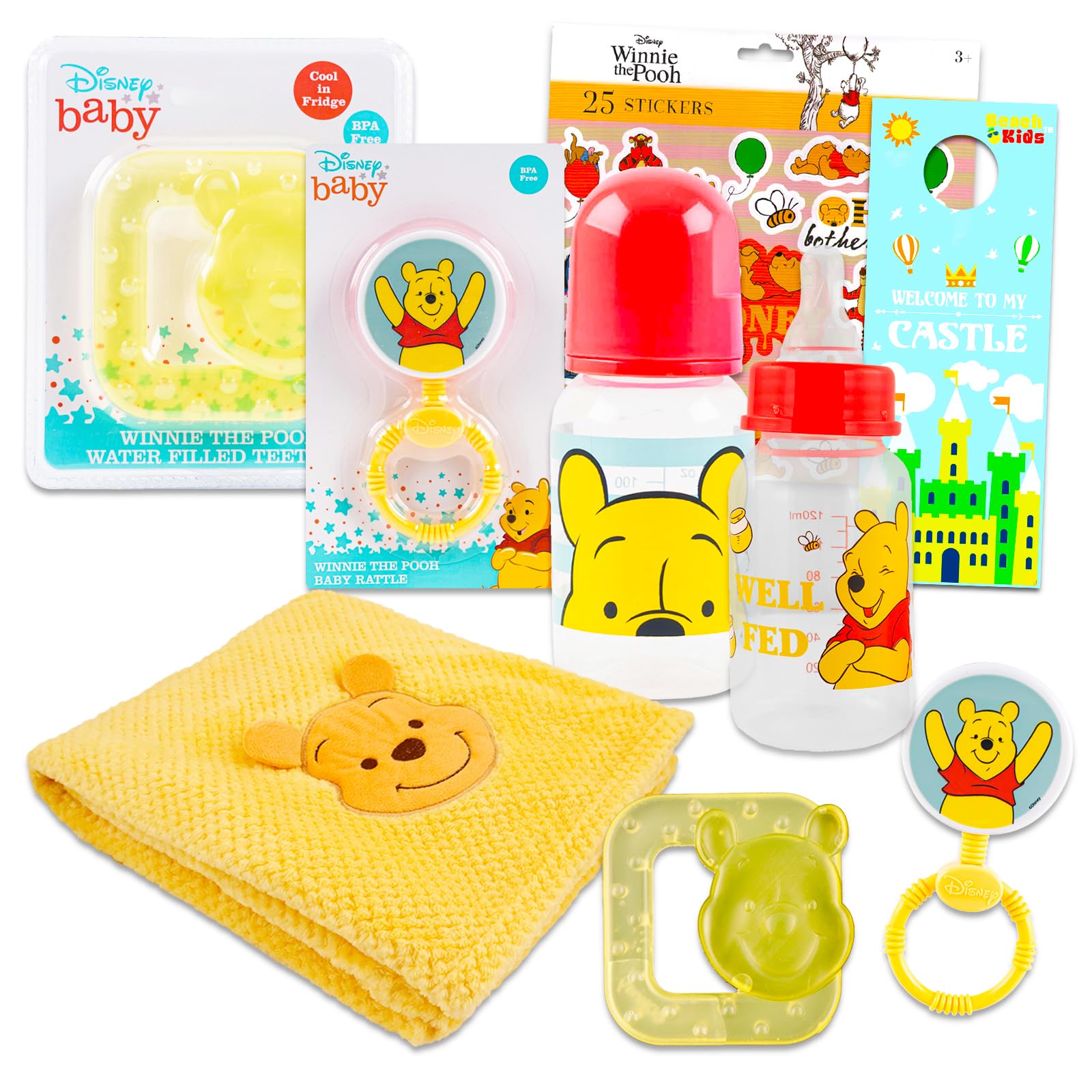 Foto 2 pulgar | Set De Regalo Disney Winnie The Pooh Baby Shower De 6 Piezas Para Recién Nacidos - Venta Internacional.