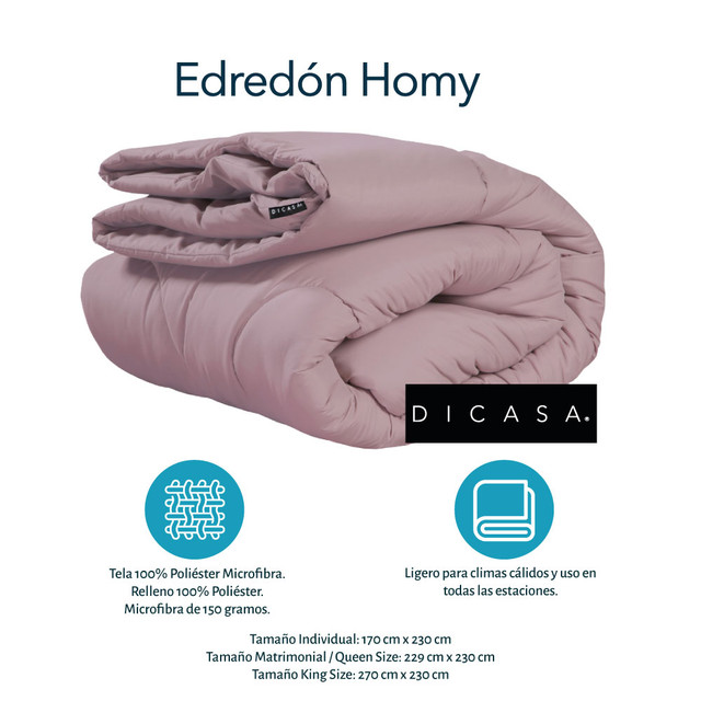 Foto 6 pulgar | Homy Individual Edredon  Microfibra-150 Gramos Lila