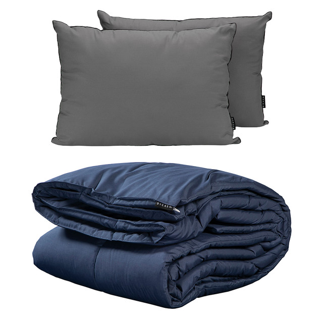 Foto 2 pulgar | Homy 2-pack King Size Edredon + Almohada 2-pack Microfibra Azul Marino