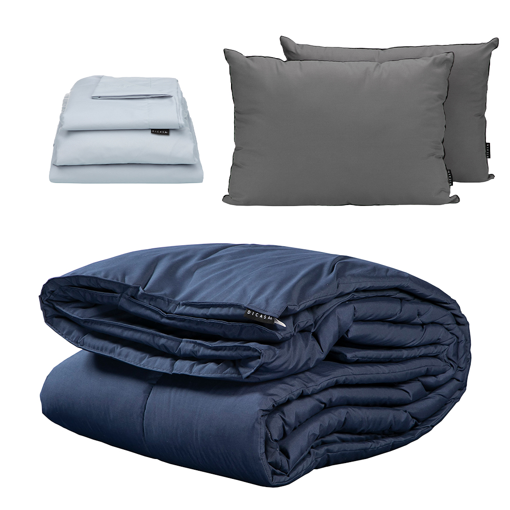 Foto 1 | Edredón Dicasa Homy Color Azul Marino + Sábanas Softy Platinum + Almohadas 2 Pack King Size