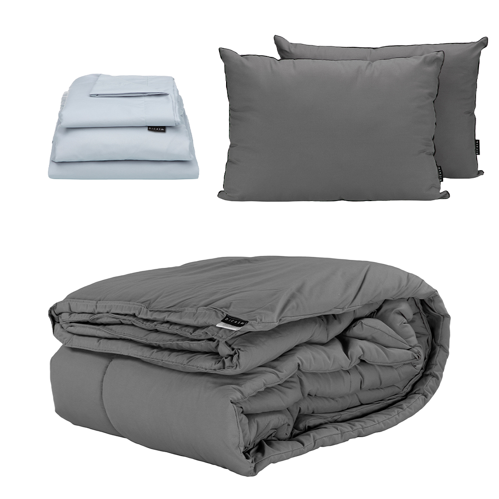 Foto 1 | Edredón Dicasa Homy Color Gris Oxford + Sábanas Softy Platinum + Almohadas 2 Pack Queen Size