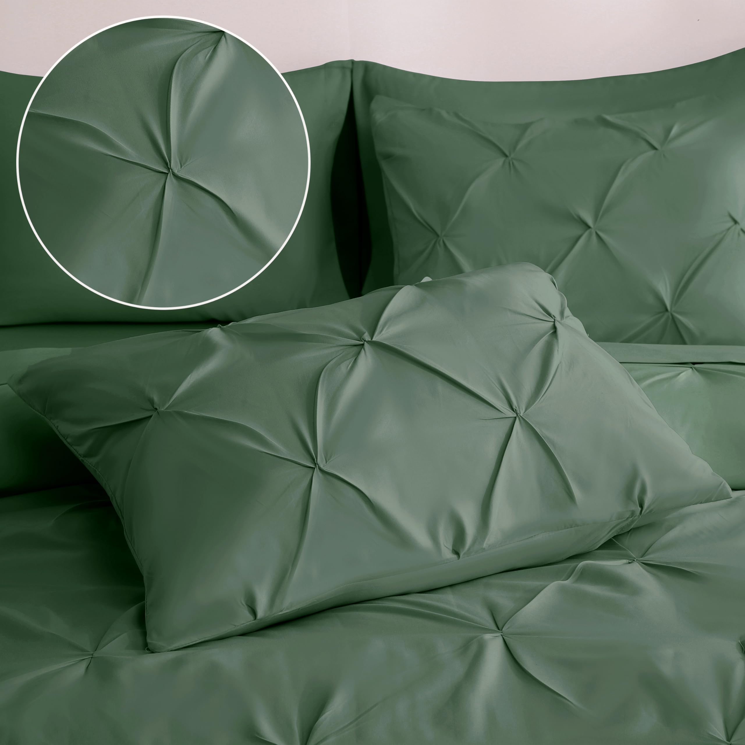 Foto 4 | Set de Edredón Downcool Queen Verde Oscuro 7 Piezas -  Venta Internacional