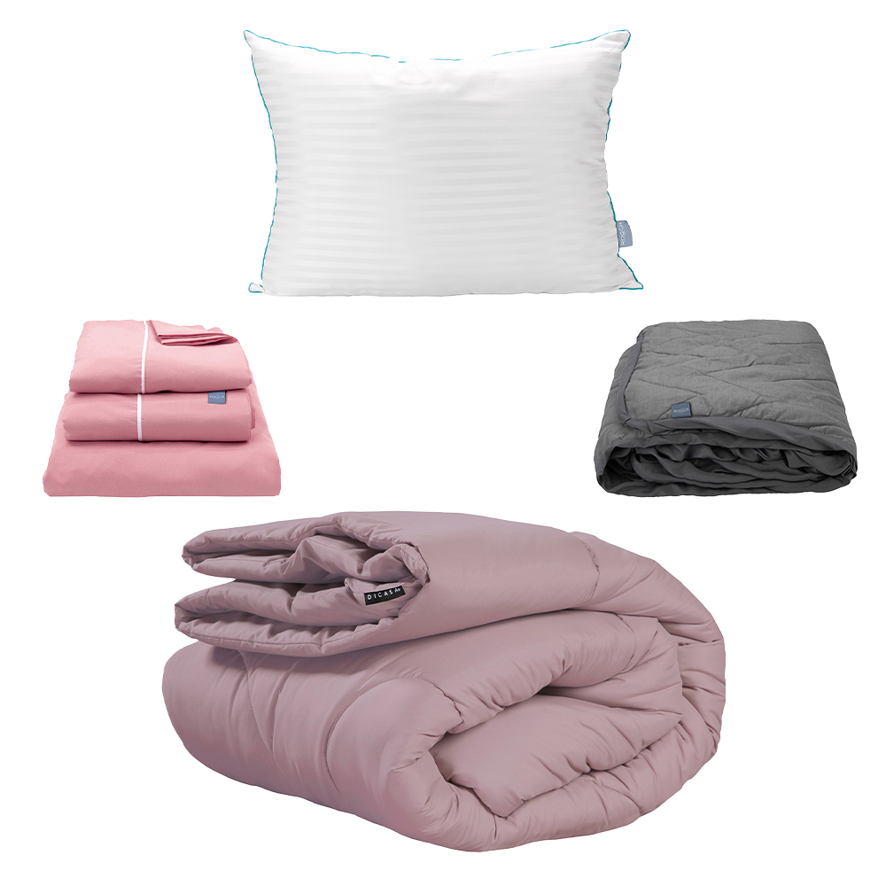 Foto 2 pulgar | Set De Edredón Dicasa Homy Color Lila + Sábanas Royal + Protector Lux + 2 Almohadas  Royal Twin Queen Size